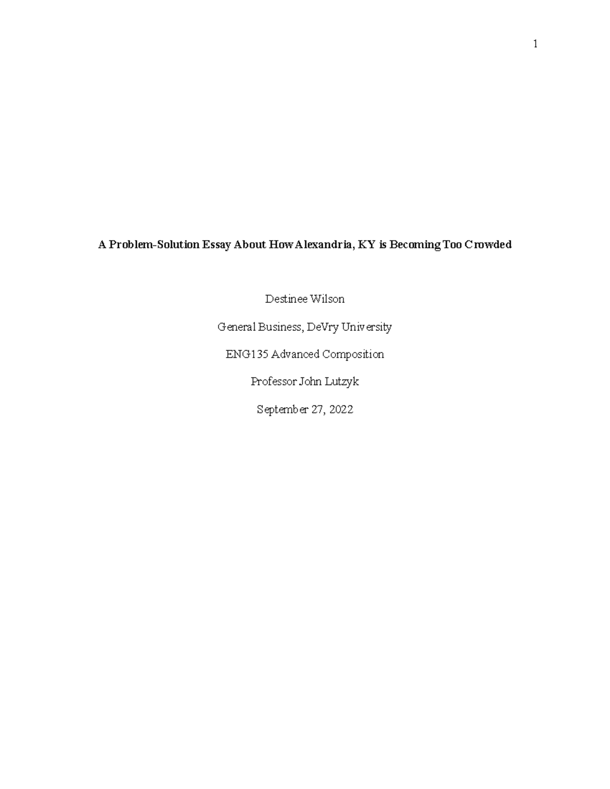 Problem solution essay draft - A Problem-Solution Essay About How ...