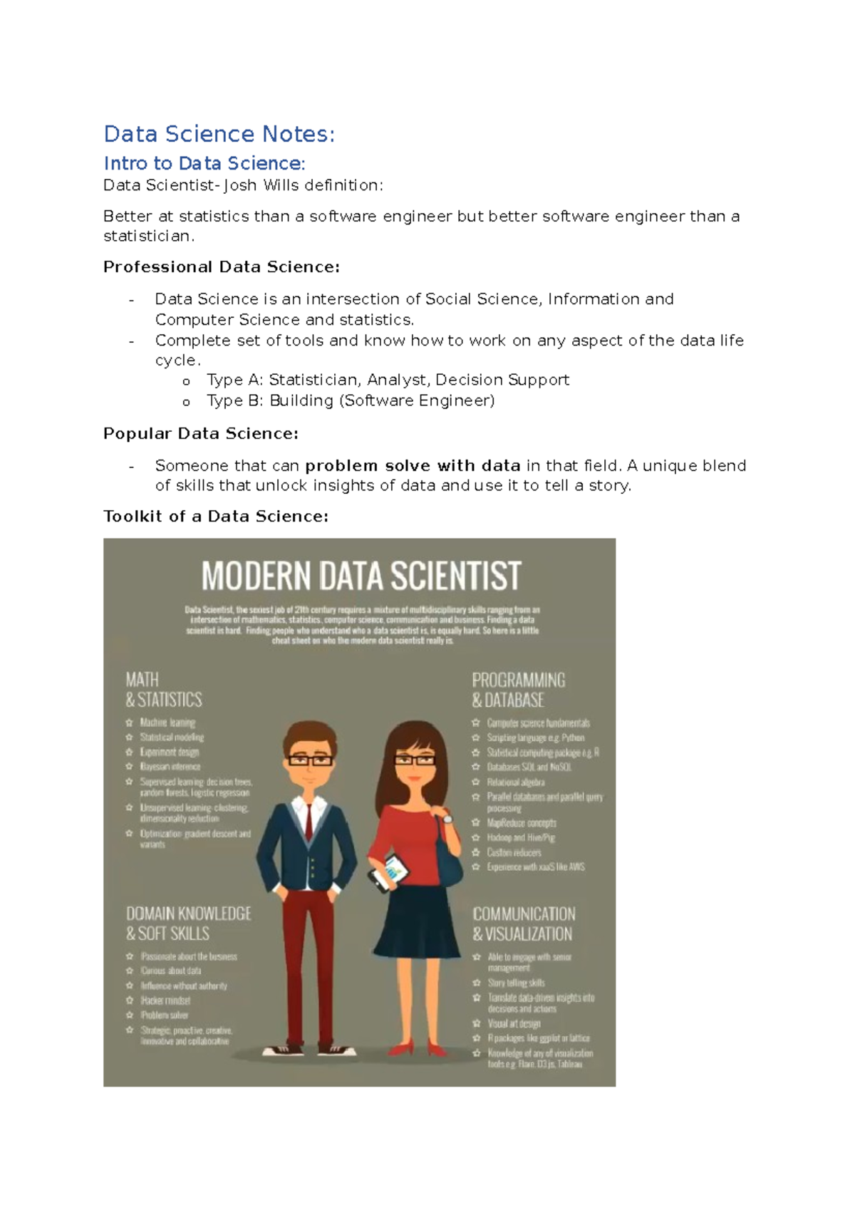 DATA1001 Data Science Lecture Notes: Concepts and Applications - Studocu
