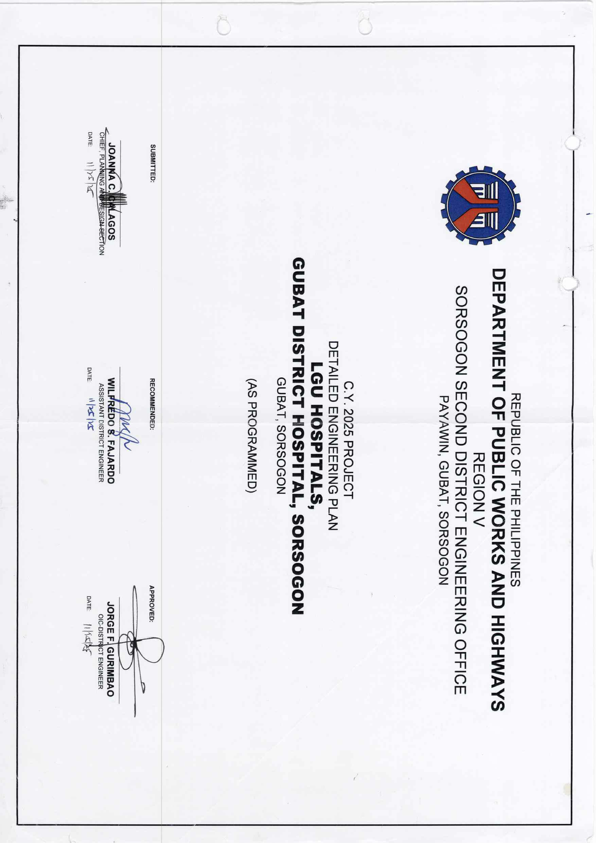 Detailed Engineering Design Plan for LGU Hospitals - Gubat District ...