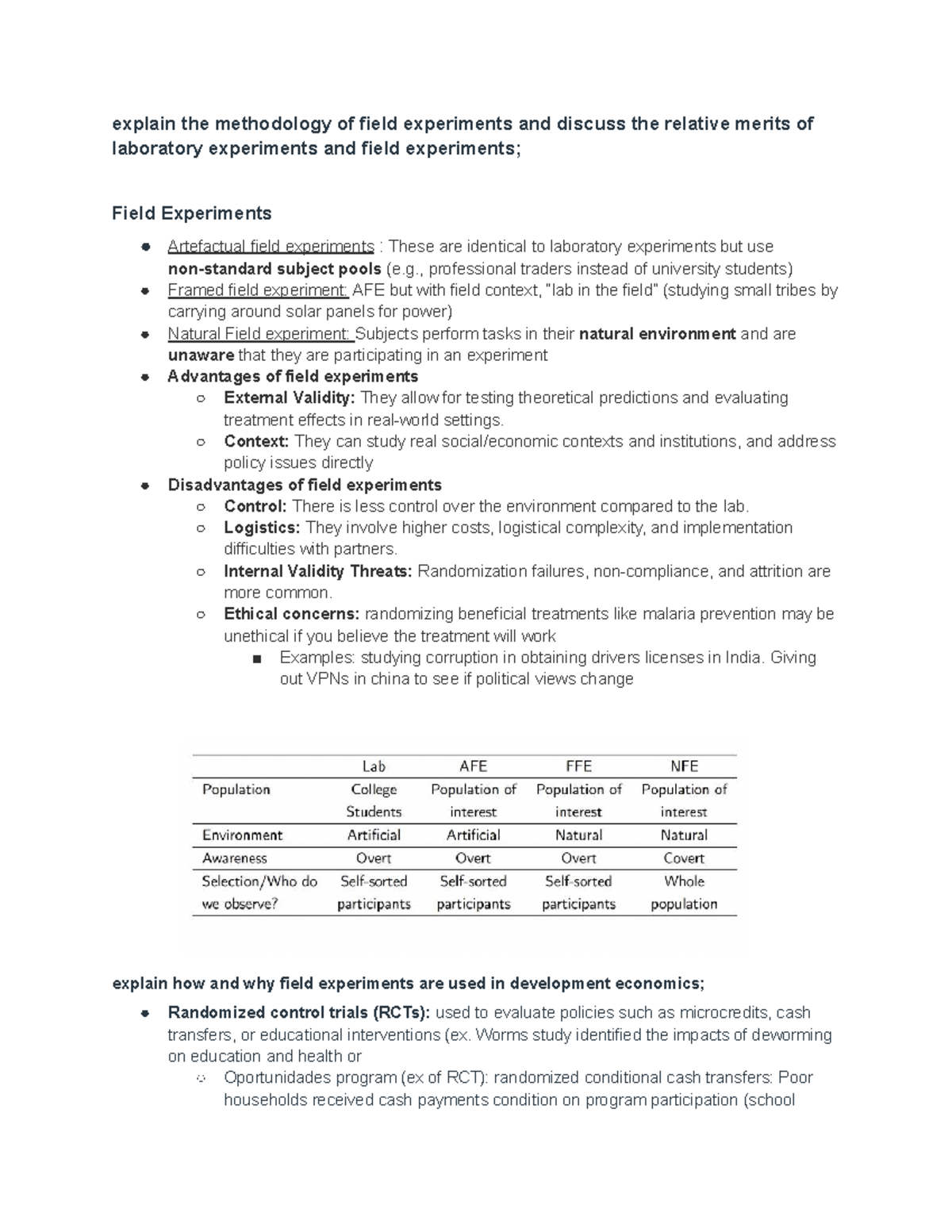 Lecture 6 Final Notes: Methodology of Field Experiments in Development ...