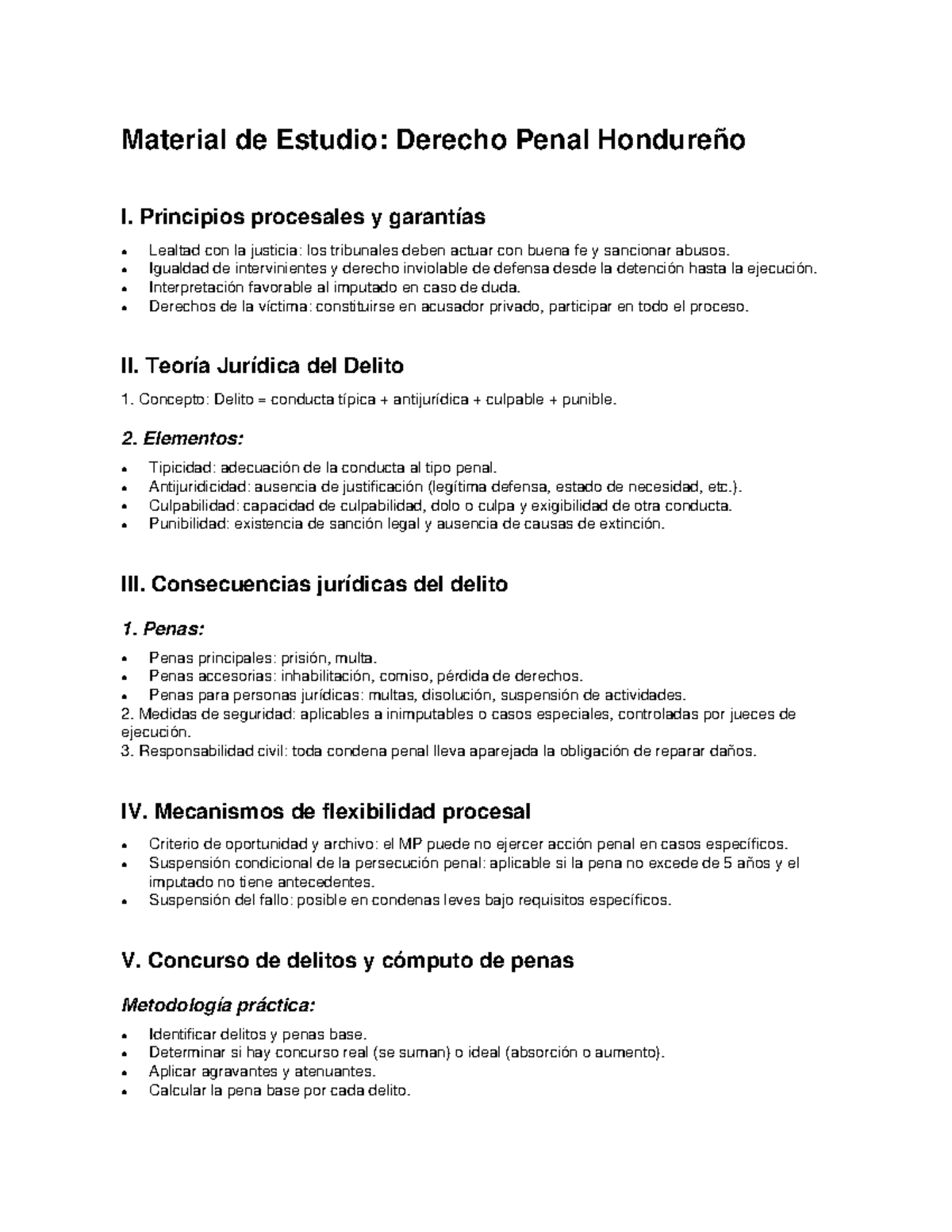 Material de Estudio: Derecho Penal Hondureño I - Principios y Teoría ...