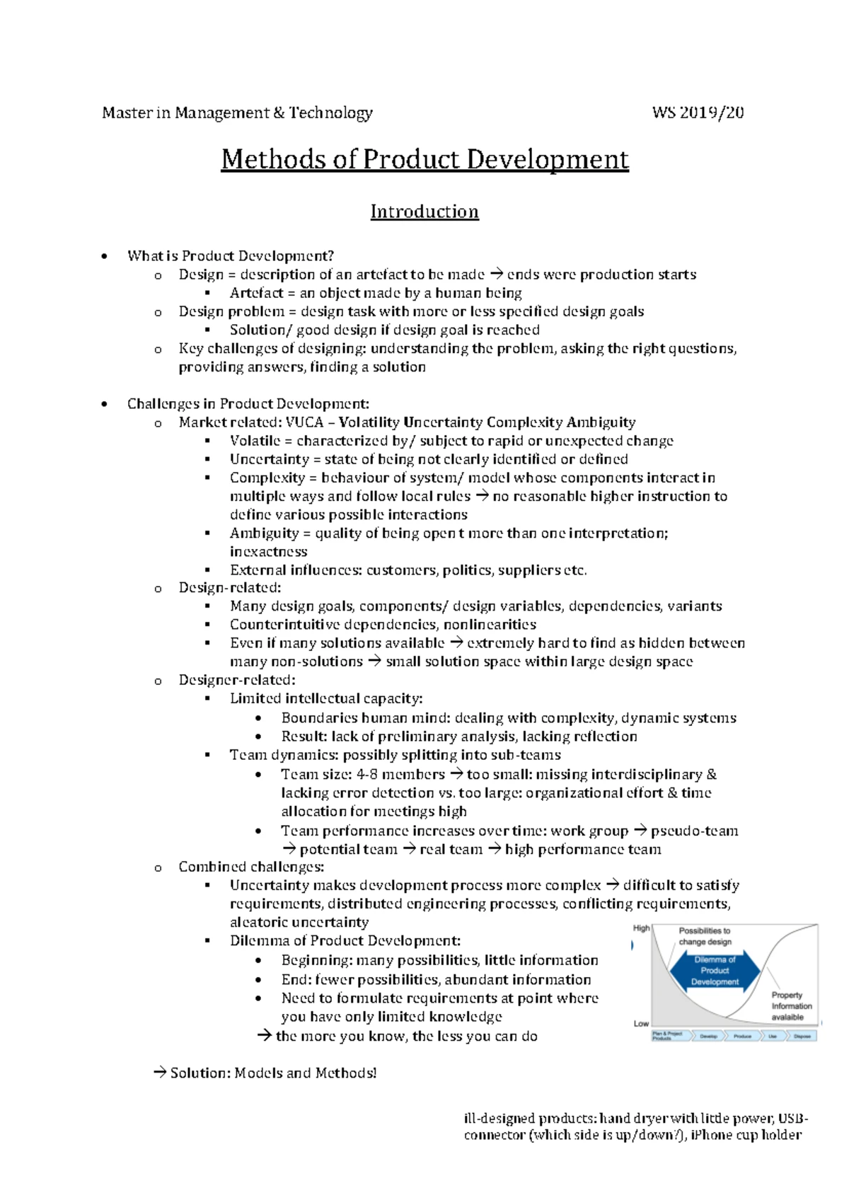 Exam notes Methods of Product Development SS 2024 - I was able to ...