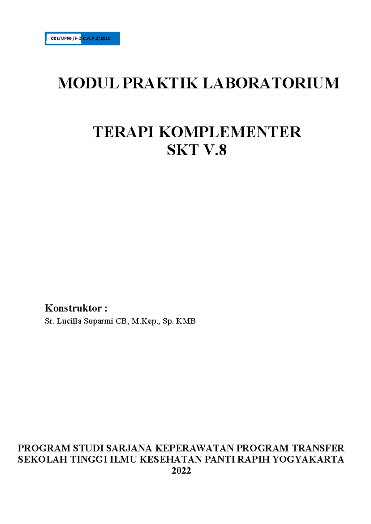 Modul Praktik Laboratorium Terapi Komplementer Transfer-Revisi 1 - Studocu