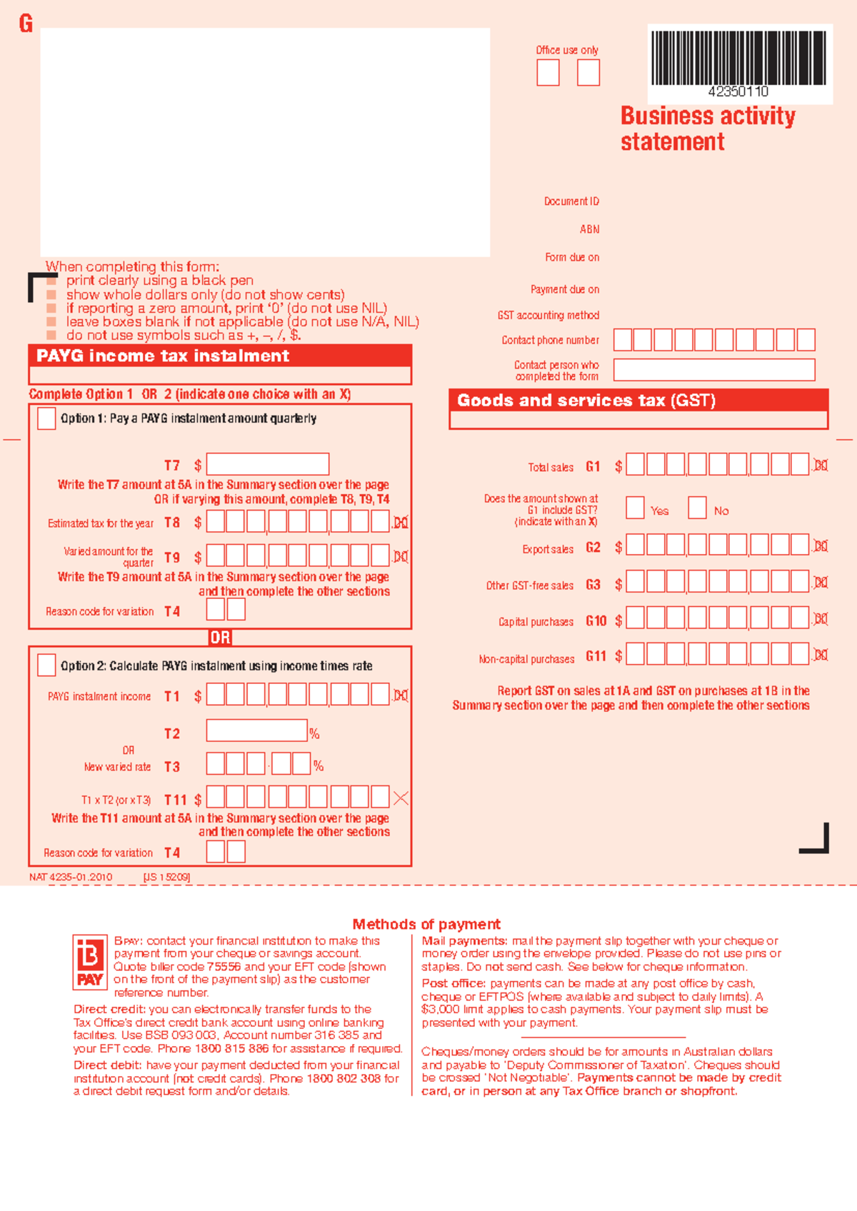 BAS Payment Methods & Instructions – NAT 4235-01 [JS 15209] - Studocu