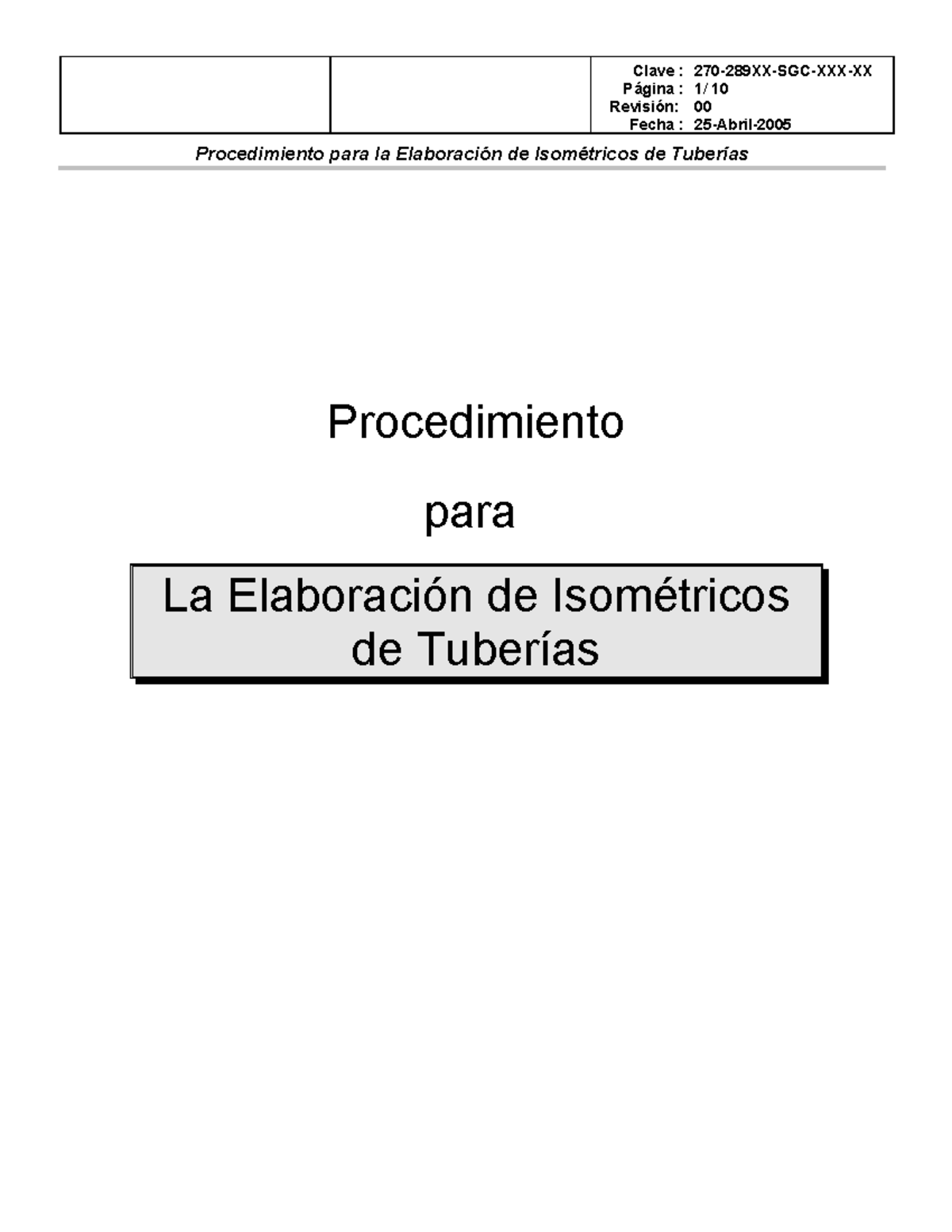 Procedimiento para Isométricos de Tuberías - ISOMETRICOS - Document Preview