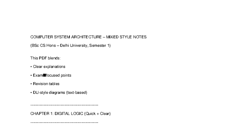 BSc CS Hons Semester 1: CSA Mixed Style Notes for Revision - Studocu
