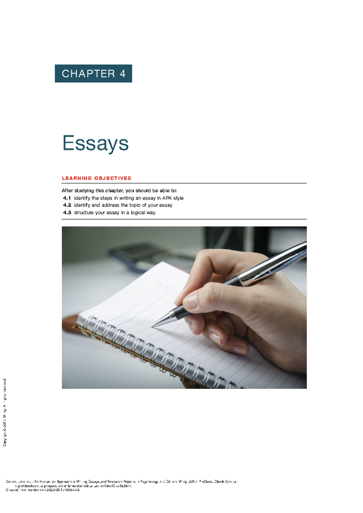 An Interactive Approach to Writing Essays and Rese - Essays CHAPTER 4 L ...