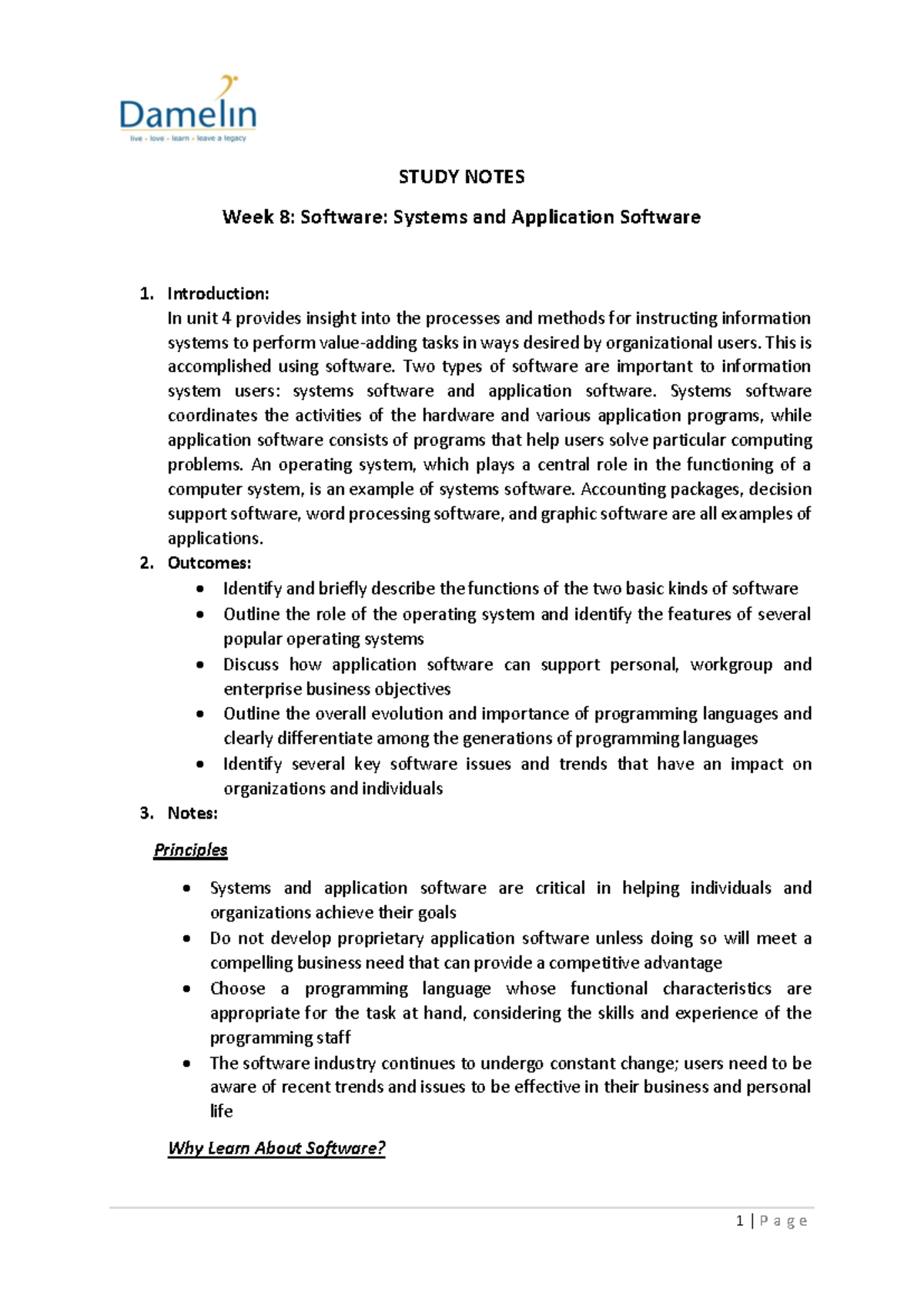 Software: Systems and Application Software - Introduction: In unit 4 ...
