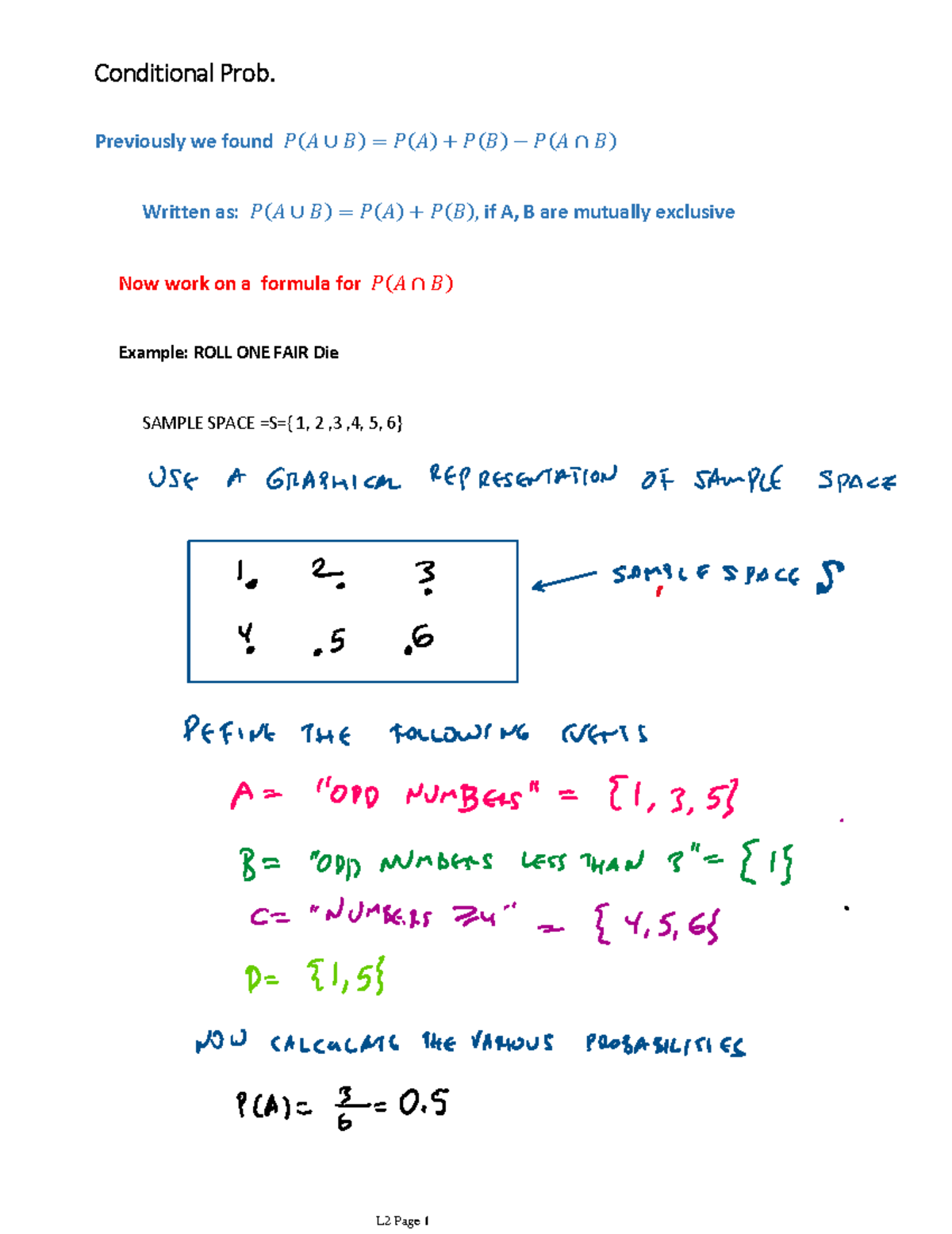 Conditional Probability Concepts and Examples - L2 Lecture Notes - Studocu