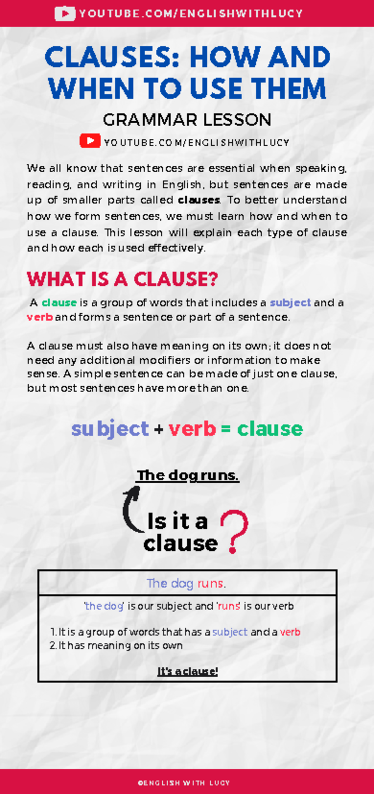 92. Clauses - Grammar Lesson on Independent & Dependent Clauses - Studocu