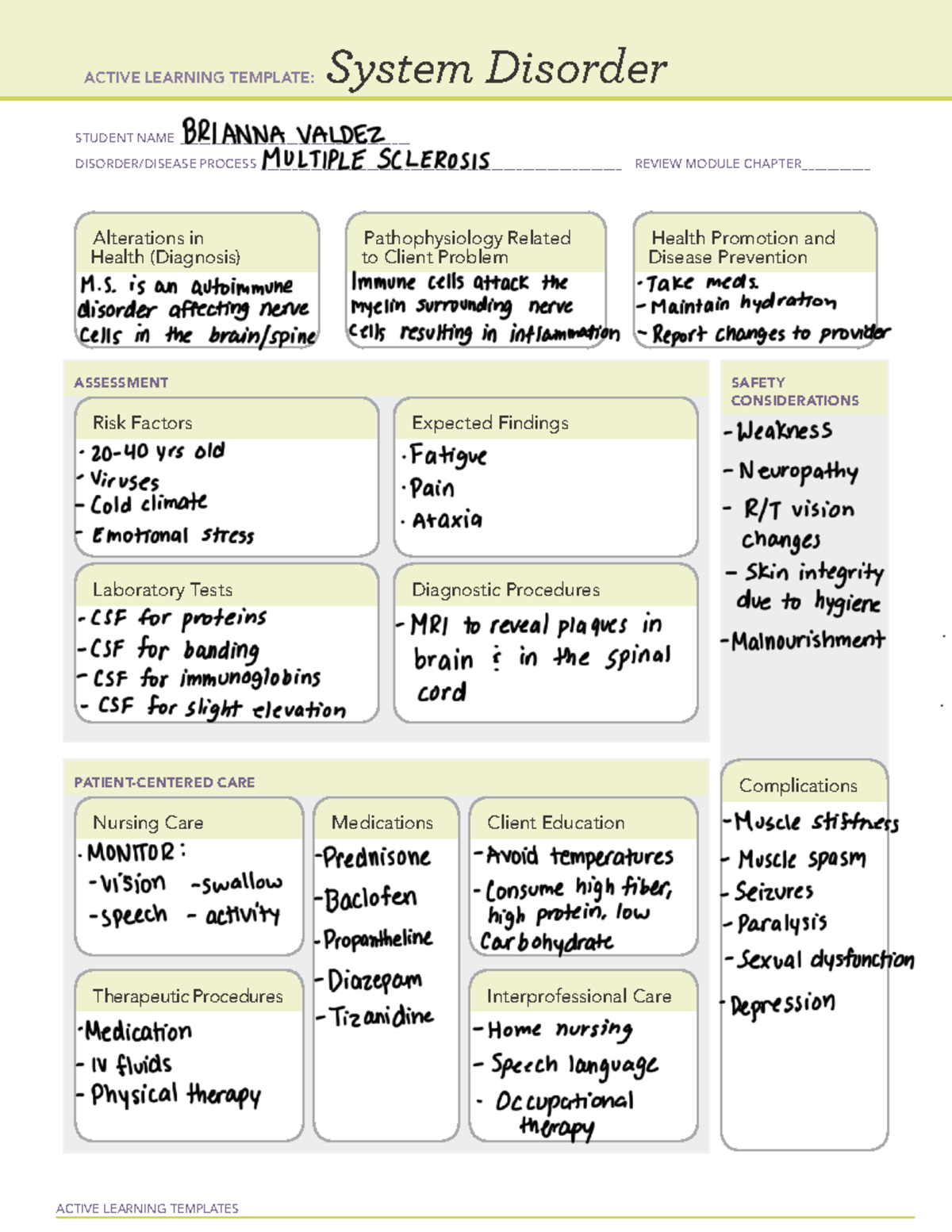 PDF (19) - School. - ACTIVE LEARNING TEMPLATES System Disorder STUDENT ...