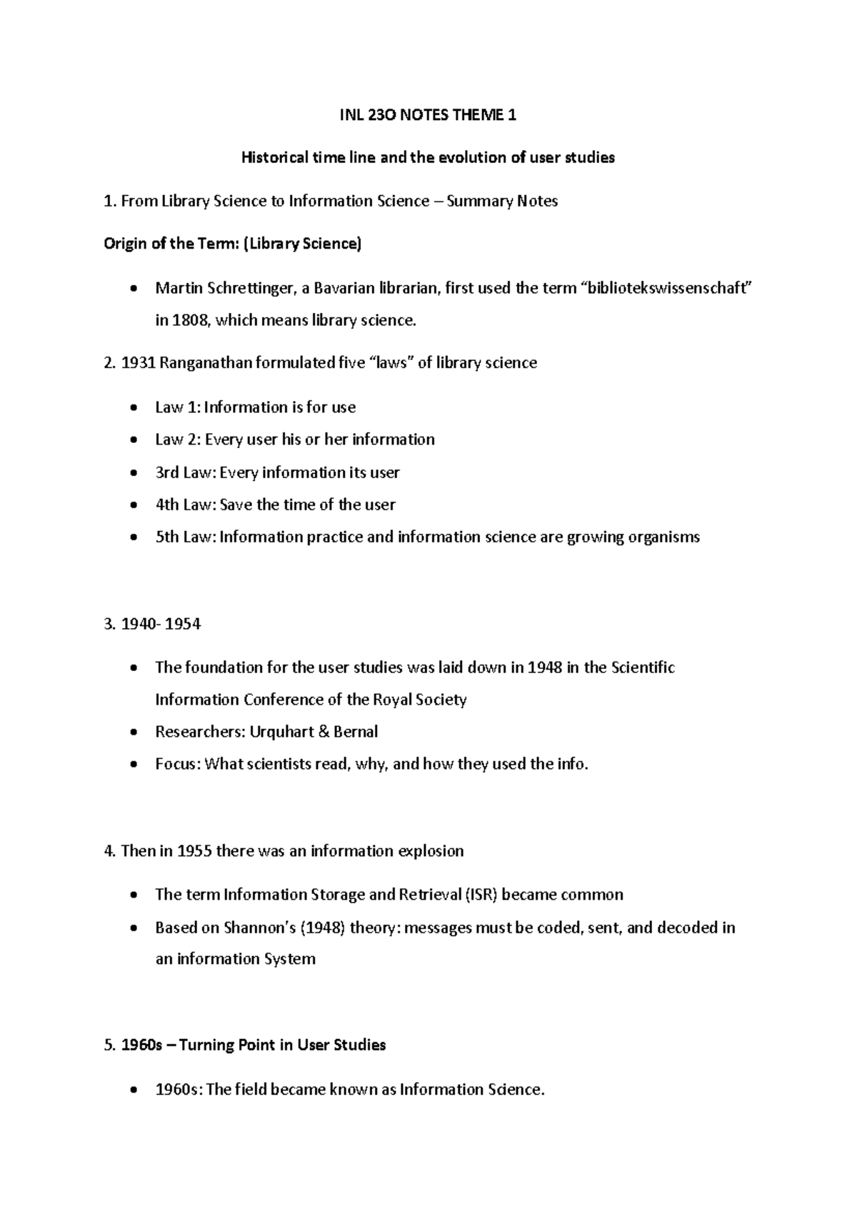 INL 23O Semester Test 1 Notes: Historical Timeline & User Studies ...