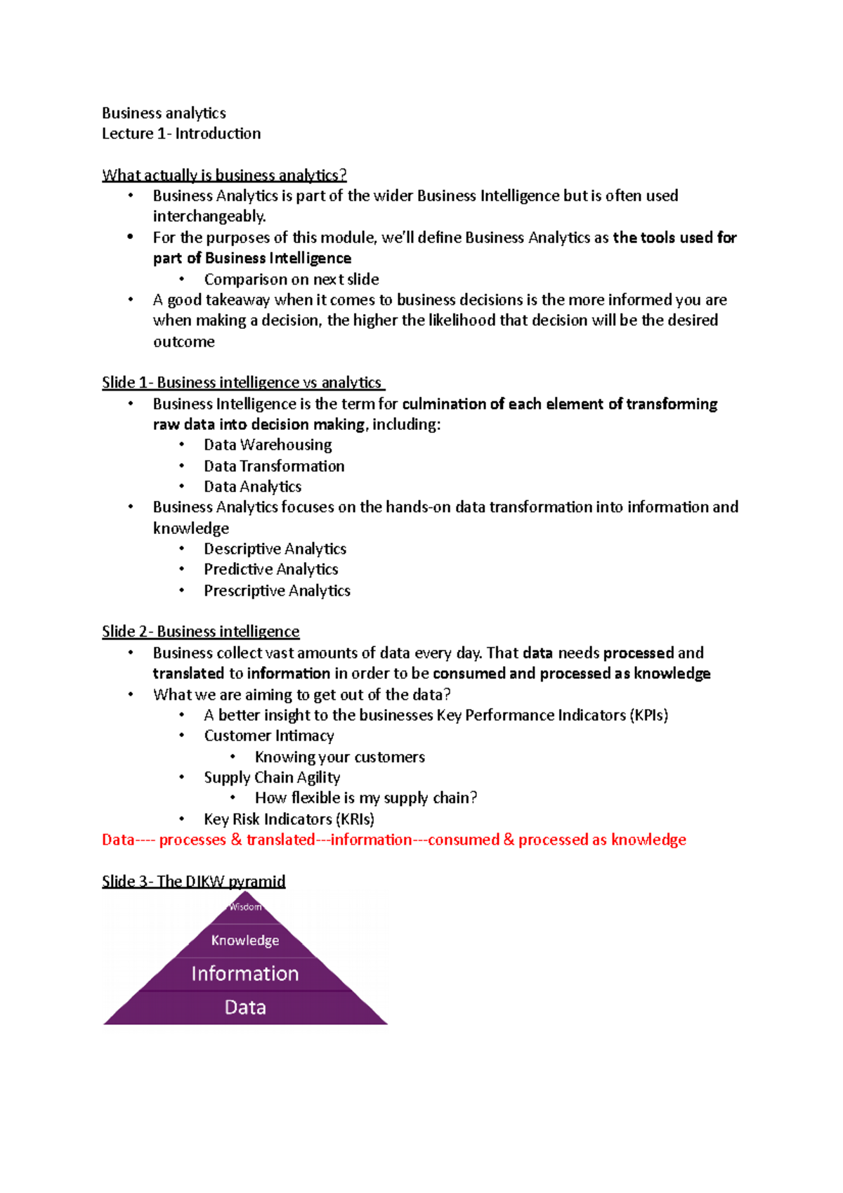 Lecture 1: Intro to Business Analytics and Data Processing Methods ...