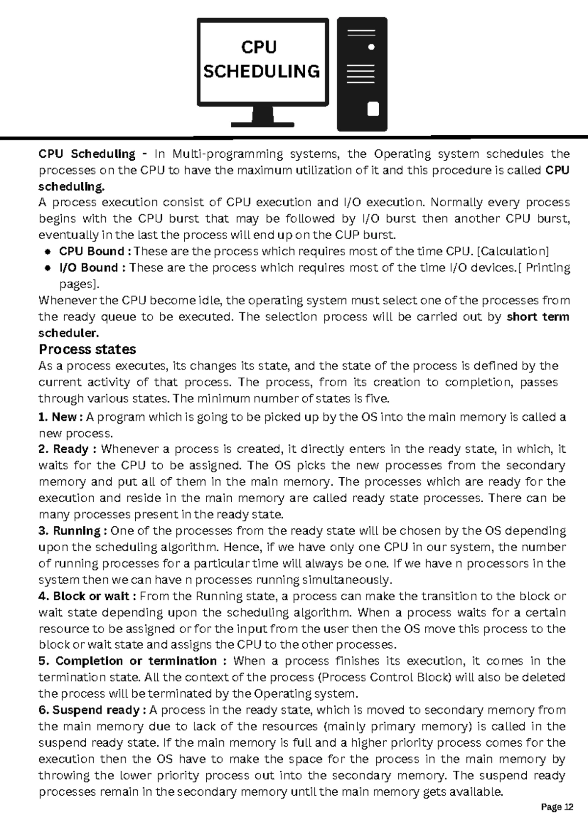 OS 101: Unit 1 Notes on Operating Systems and Their Functions - Studocu