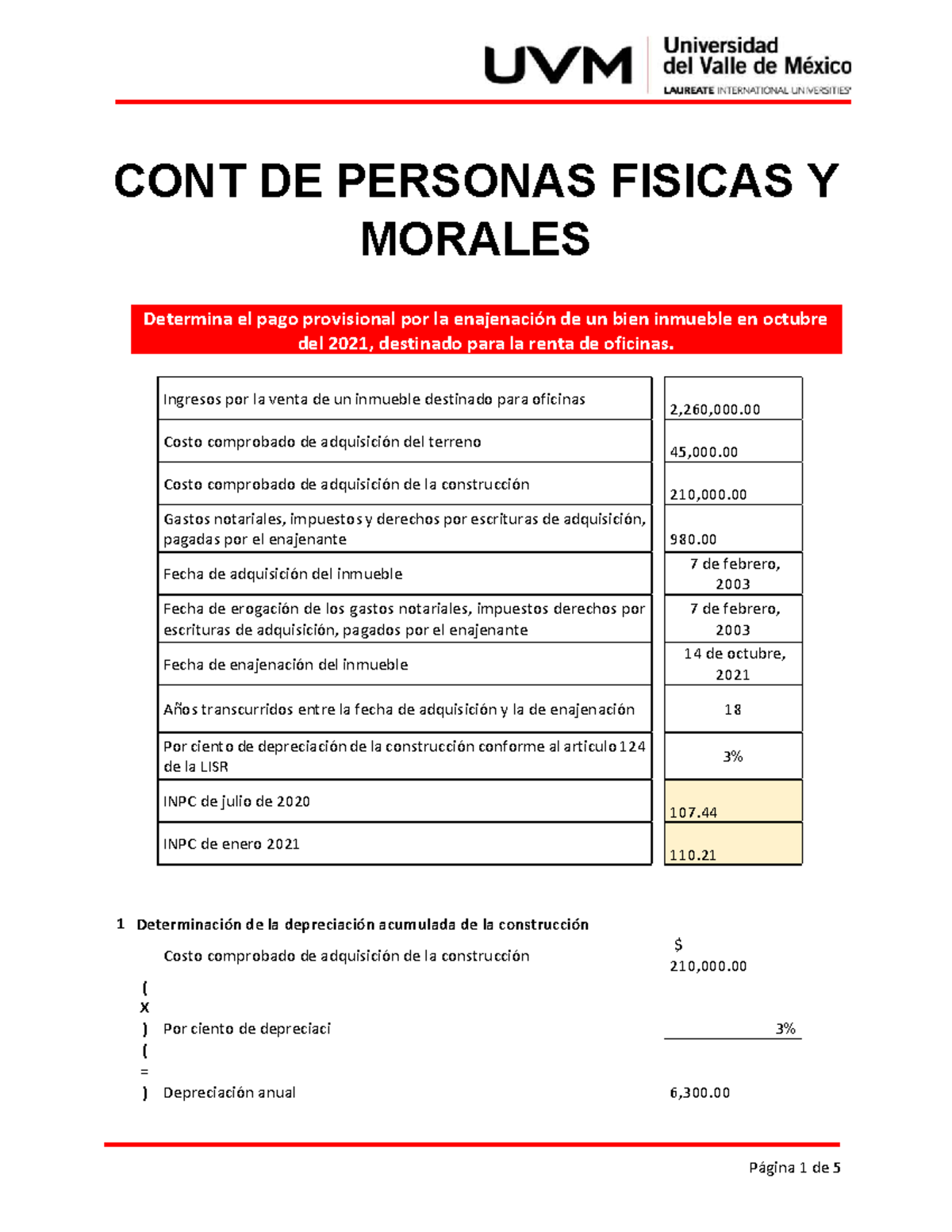 Determinación del Pago Provisional por Enajenación de Inmueble - Act8 ...