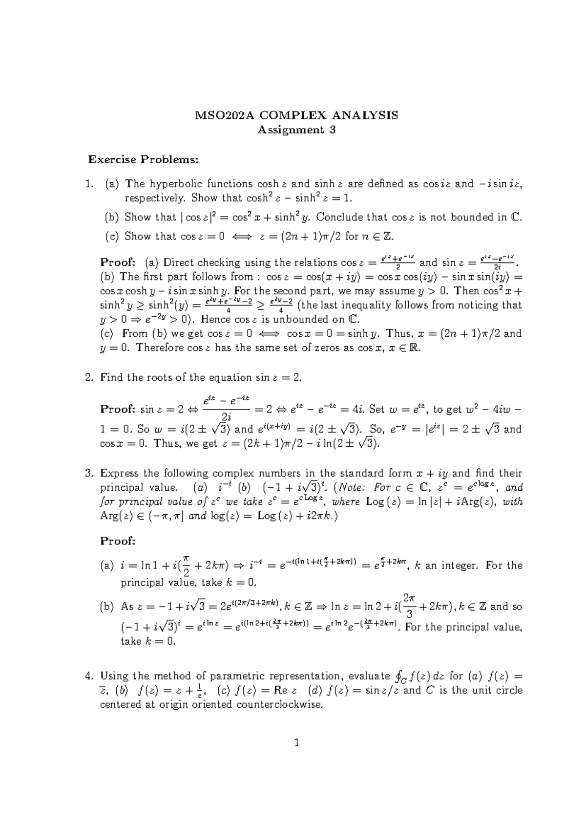 MSO202 Lecture 2 - Geometrical Concepts in Complex Analysis - Studocu