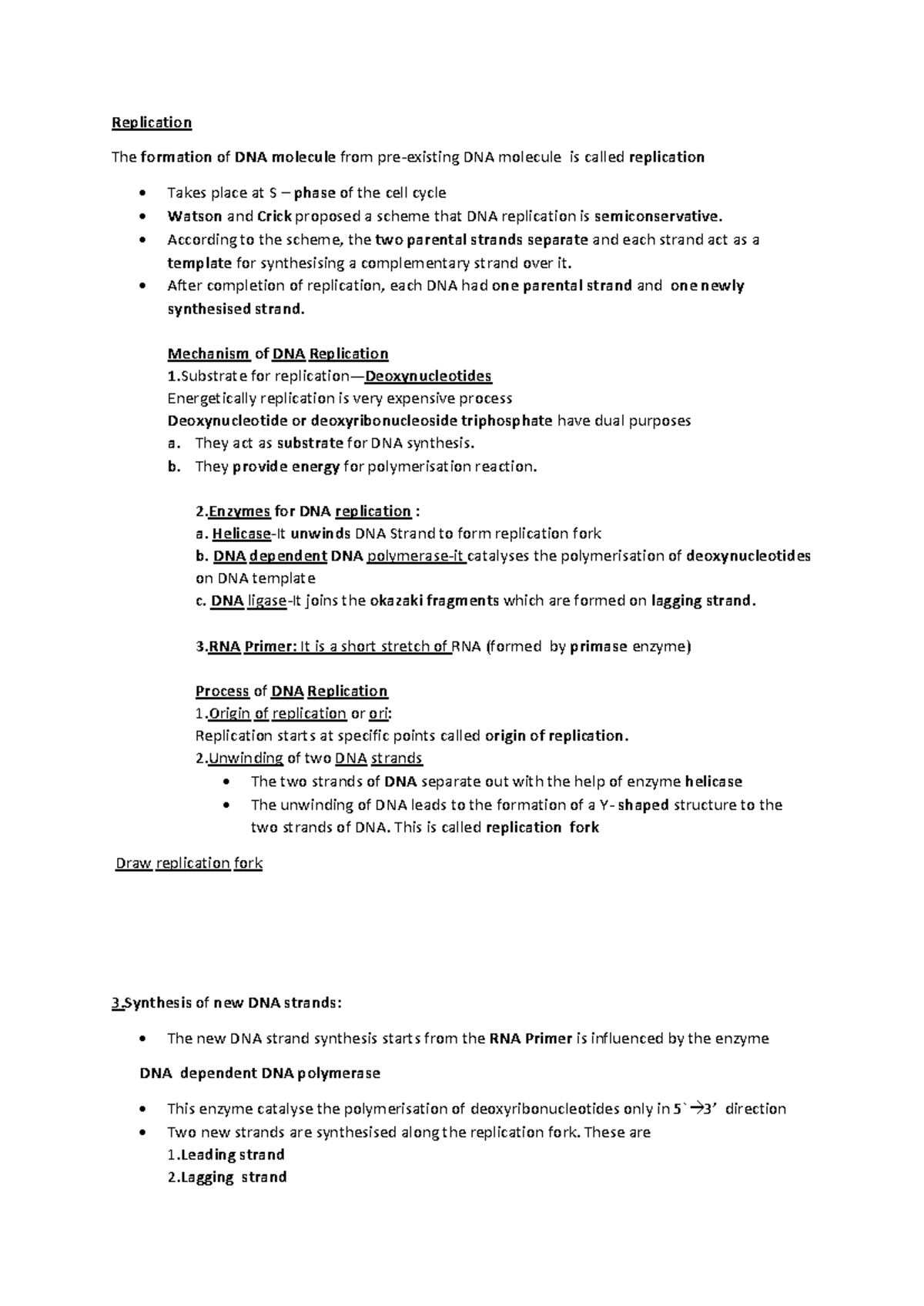 DNA Replication Notes - Important Mechanisms & Key Concepts for NEET ...