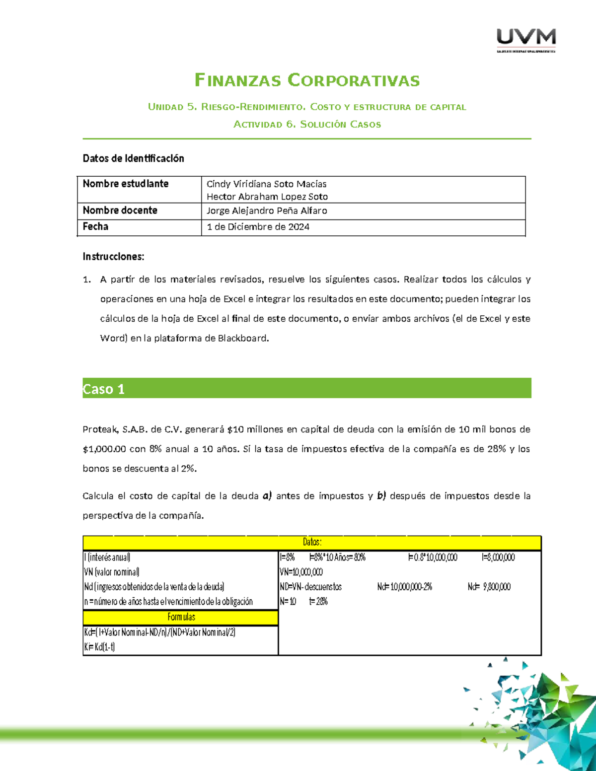 FINANZAS CORPORATIVAS A6: Costo y Estructura de Capital - Unidad 5 ...