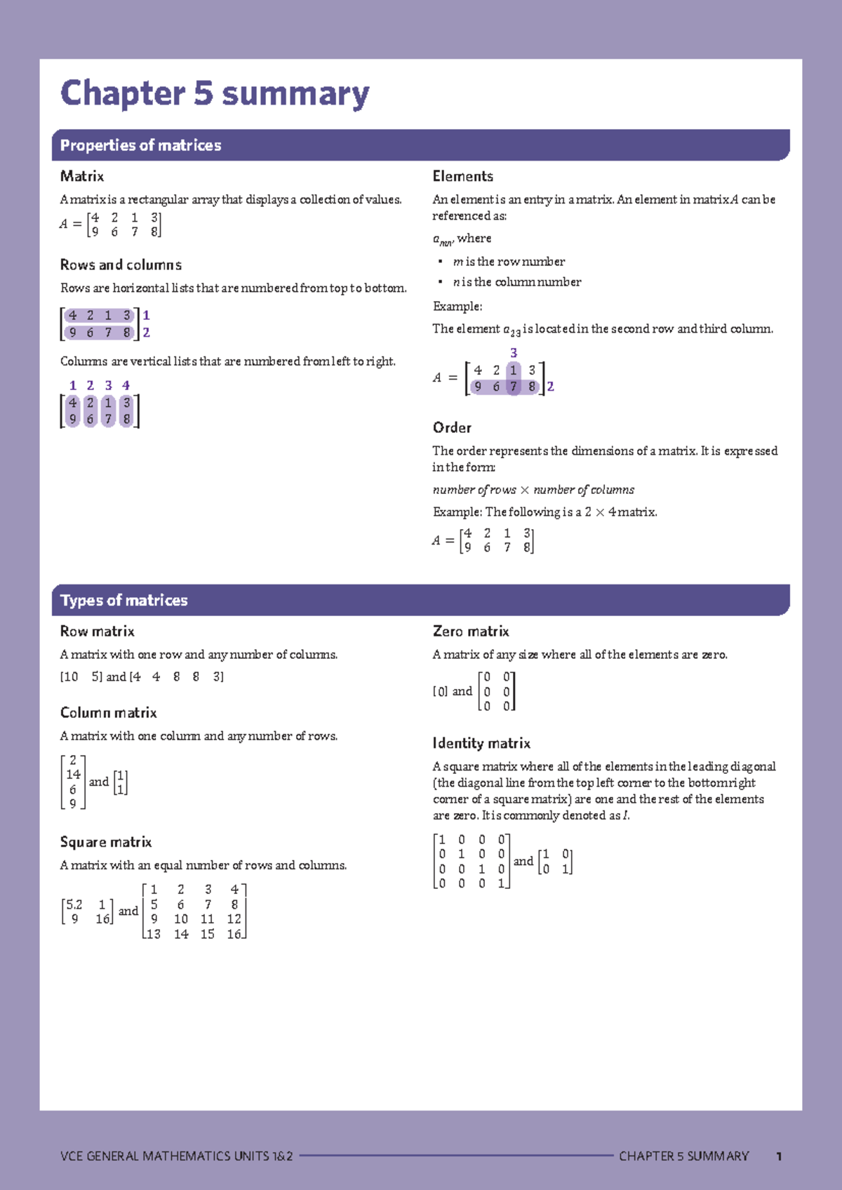 Chapter 5 summary - Study notes - EXAM - Chapter 5 summary Properties ...
