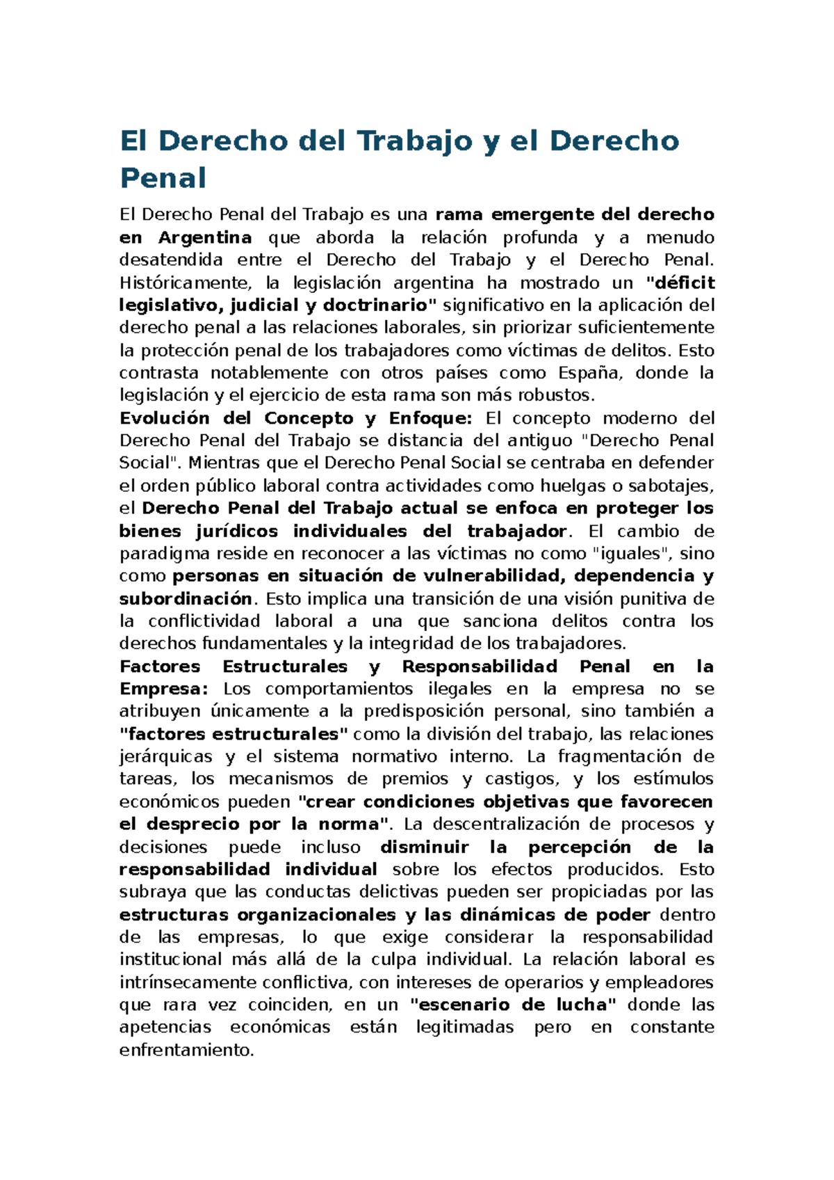 Derecho Penal del Trabajo: Análisis y Protección Laboral en Argentina ...