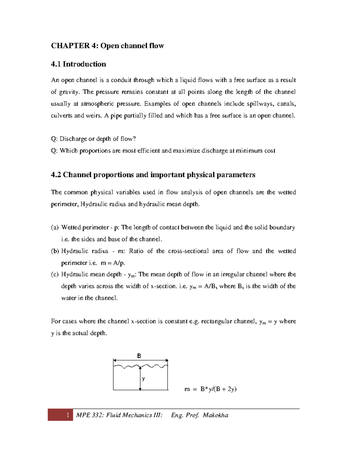 323 Chapter 4: Open Channel Flow Analysis and Design Considerations ...