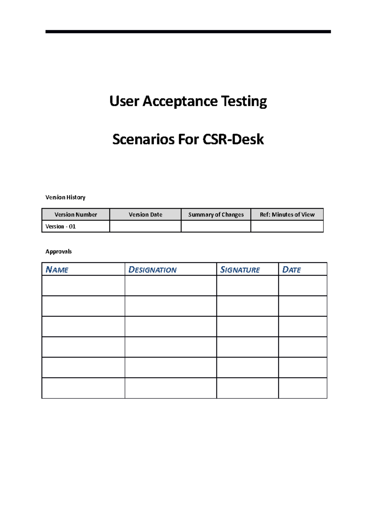CSR-UAT Notes: User Acceptance Testing Scenarios & Instructions - Studocu