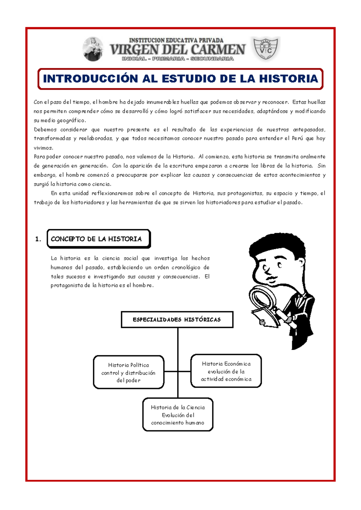 1° secundaria - Historia del Perú - Introducción a la Ciencia Histórica - Document Preview