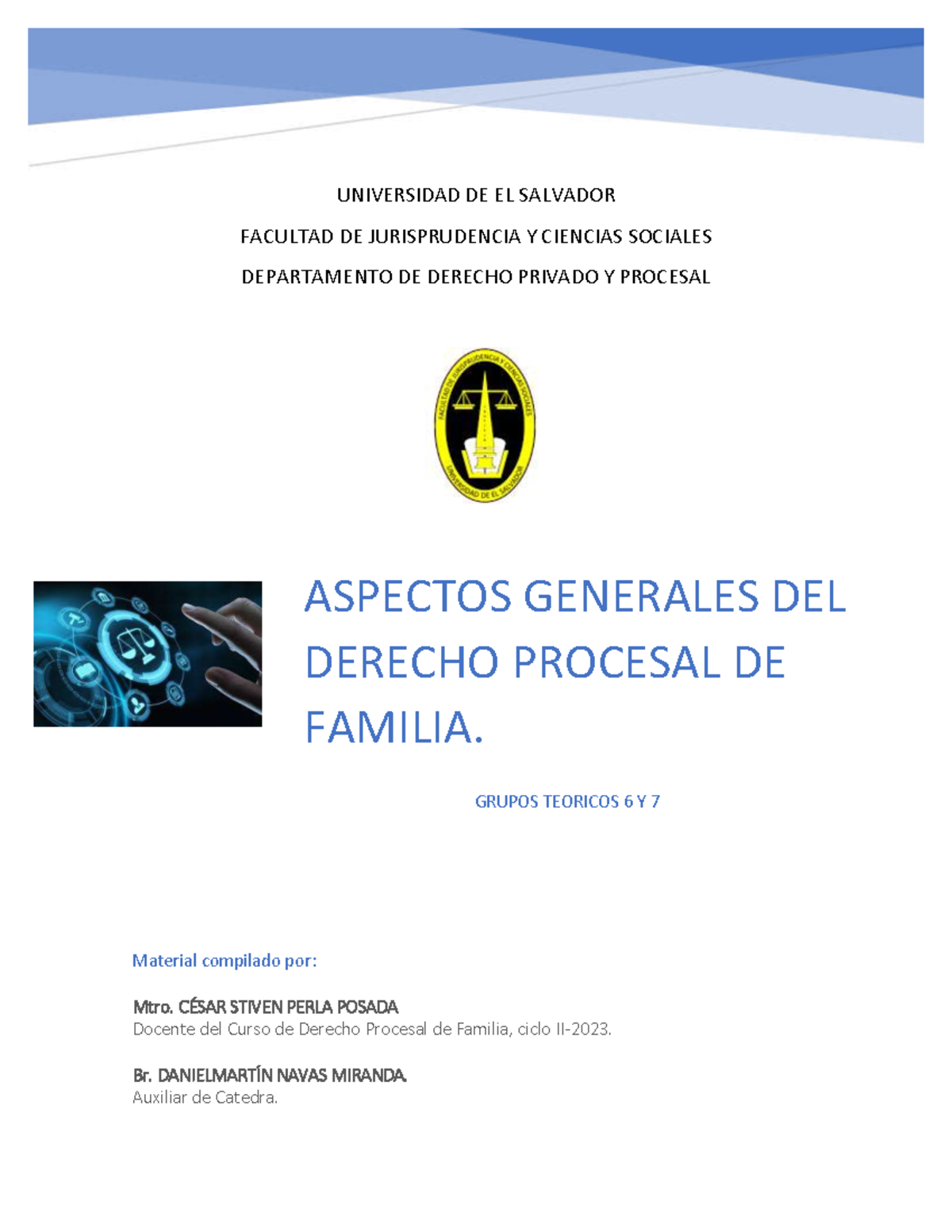 Aspectos Generales de la Ley Procesal de Familia - Unidad 1 (D.P.F) - Document Preview