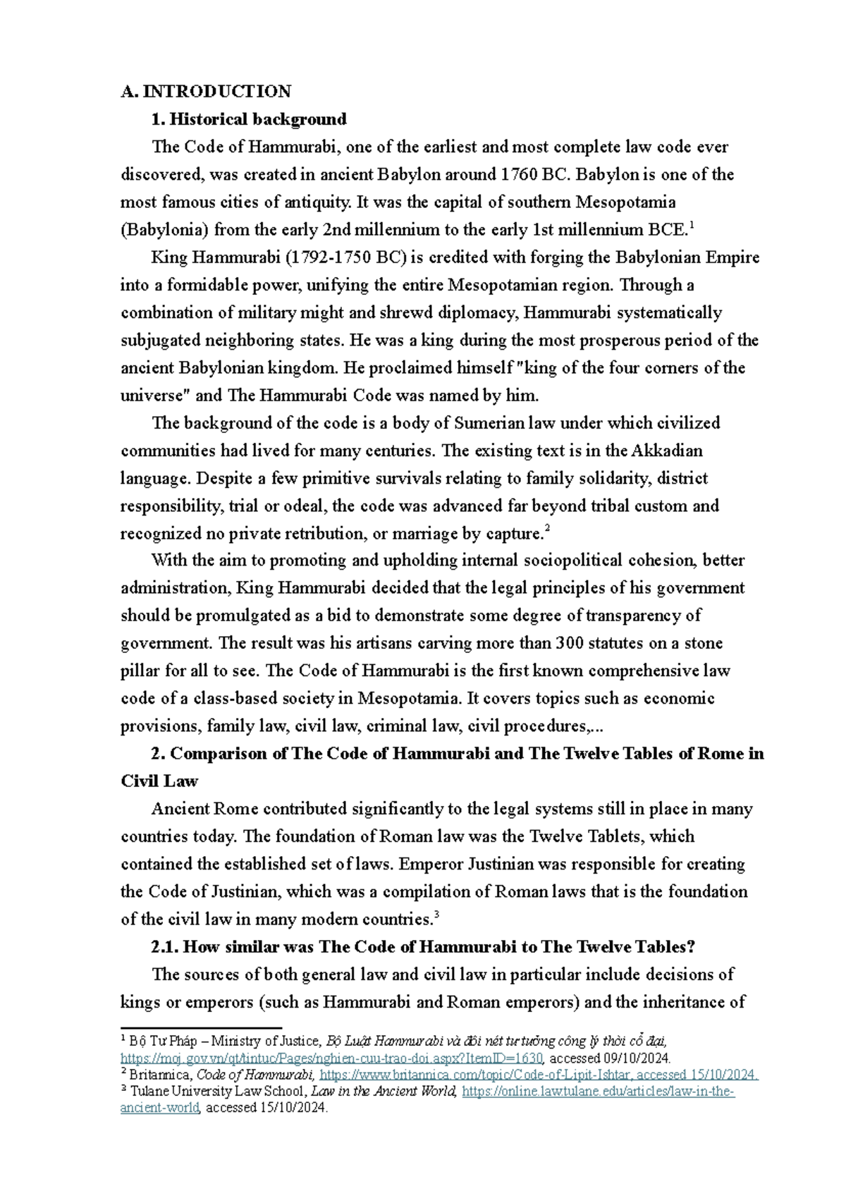 BTN-TAPL - The Code of Hammurabi: Historical Context and Legal ...