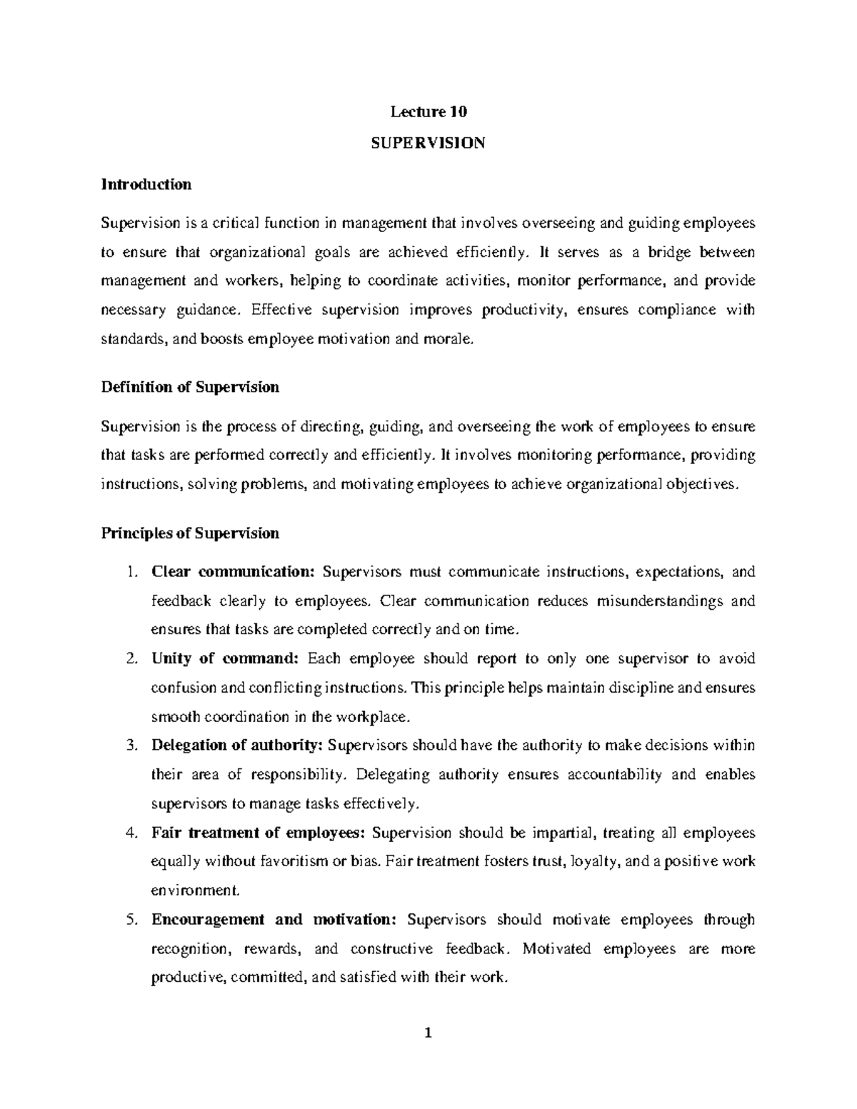 Lecture 10: Introduction to Supervision and Coordination - Studocu