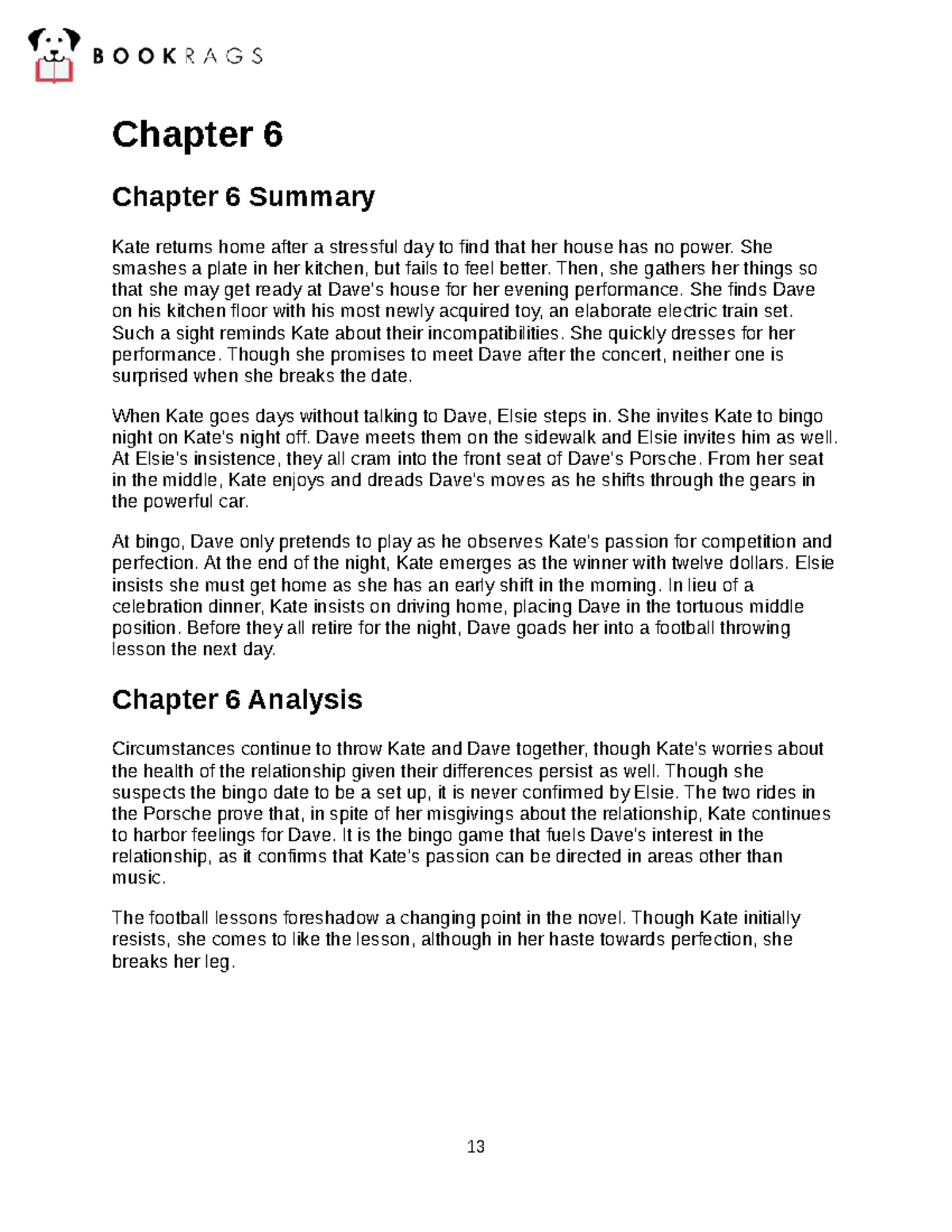 Back-to-the-bedroom-studyguide 13 - Chapter 6 Chapter 6 Summary Kate ...