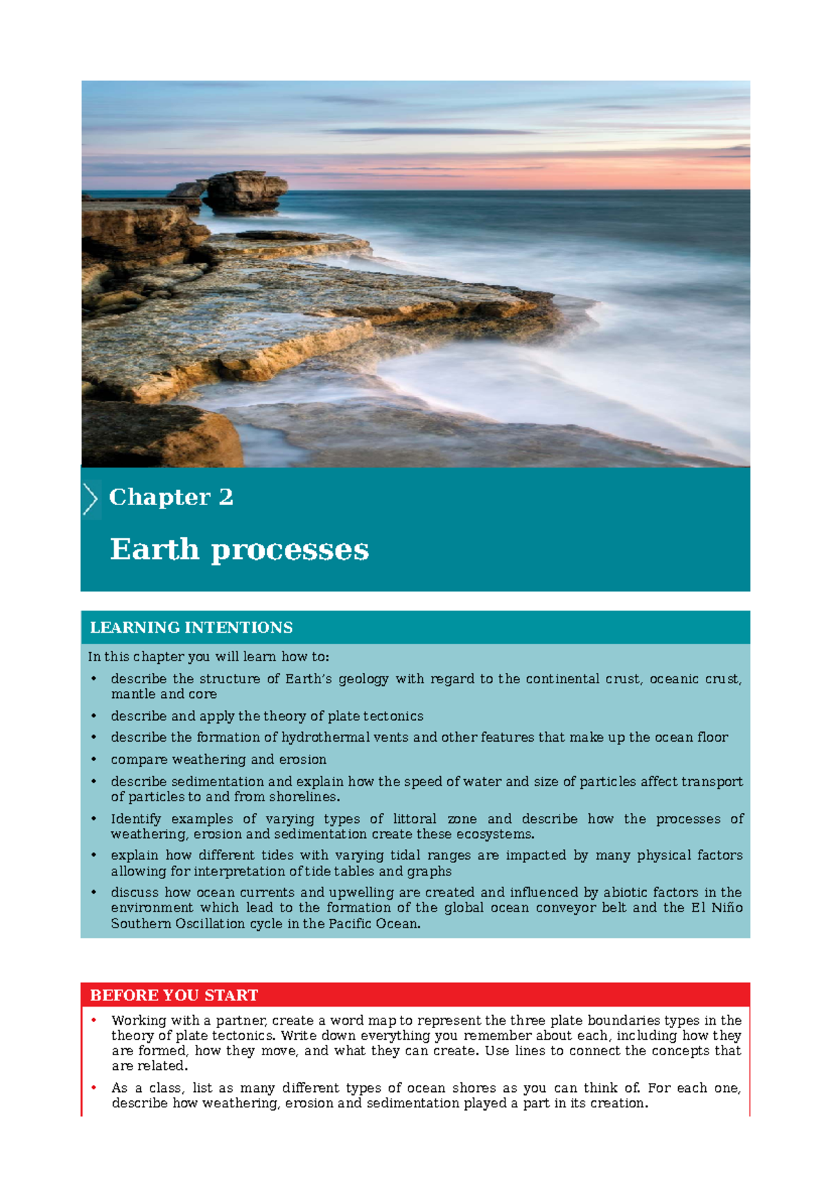Chapter 2: Earth Processes and Ocean Dynamics (Cambridge AICE Marine ...