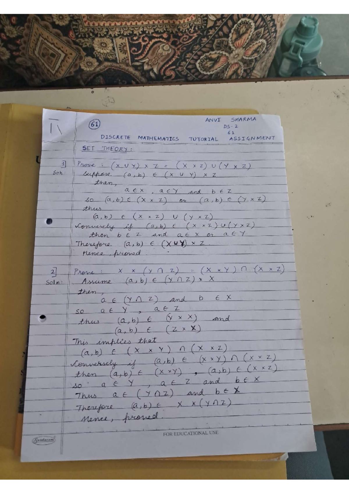 Math Tutorial Assignment: Essential Concepts and Problem-Solving ...