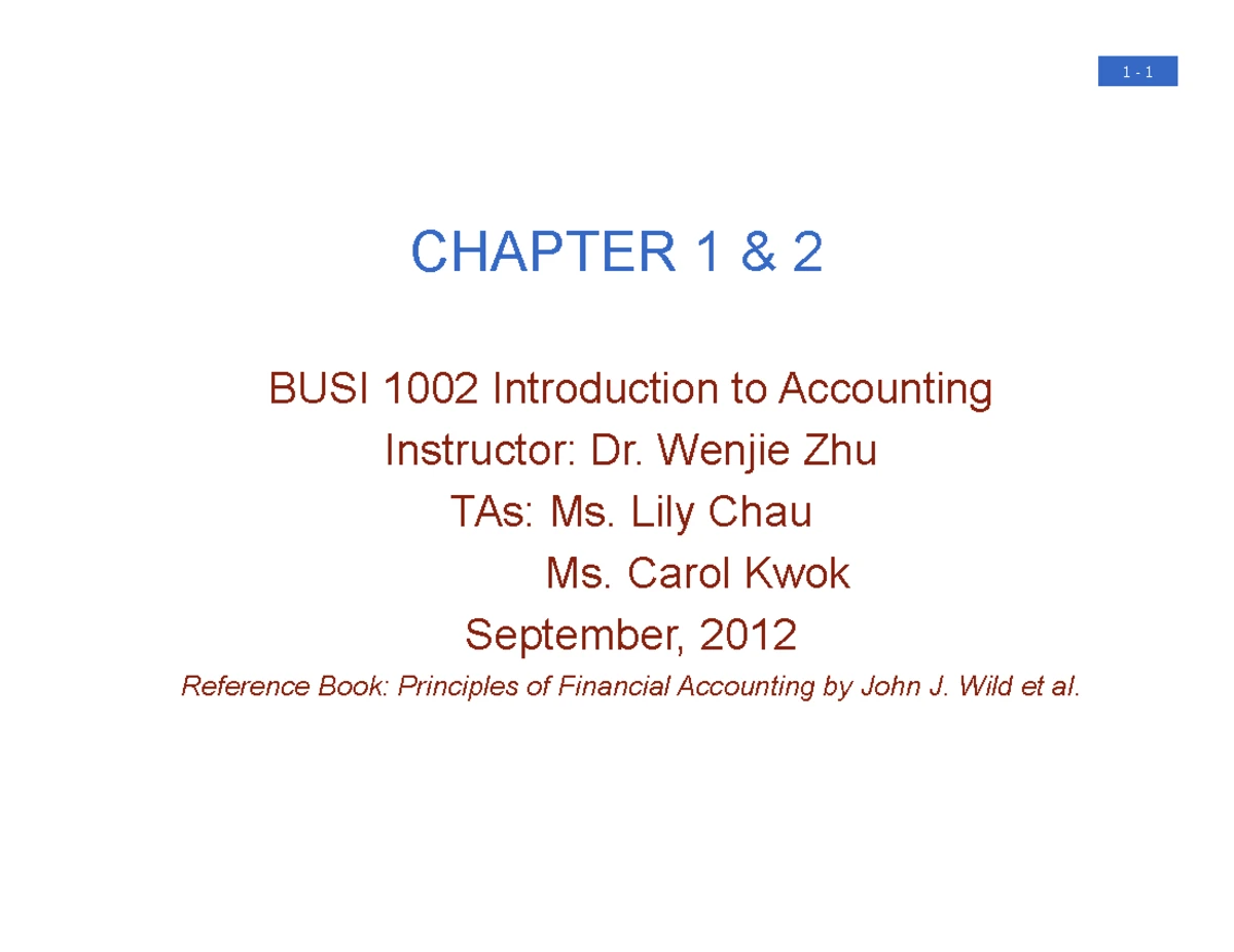 ACCT1101 Course Outline: Introduction to Financial Accounting 2022-23 ...