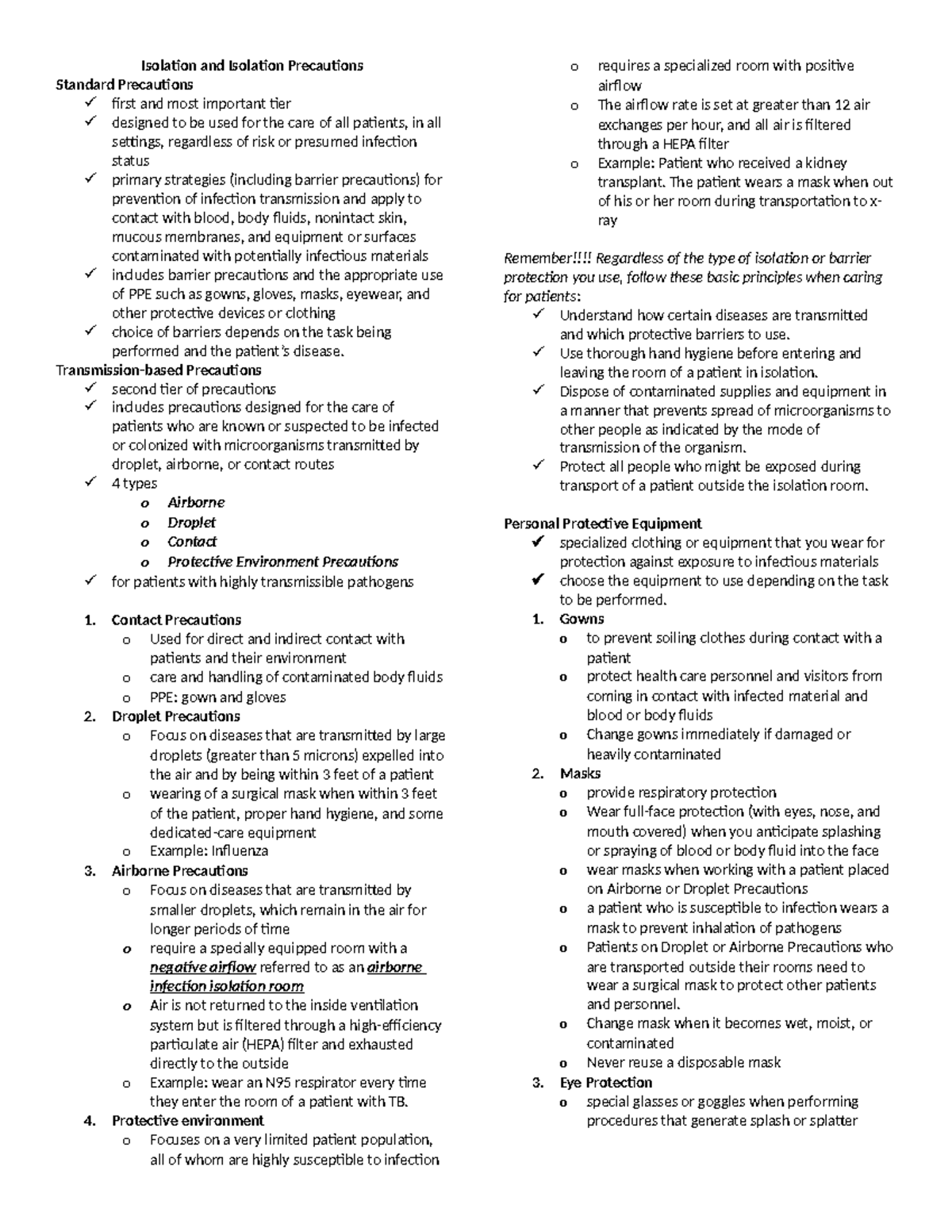 Isolation and Isolation Precautions 1 - Isolation and Isolation ...