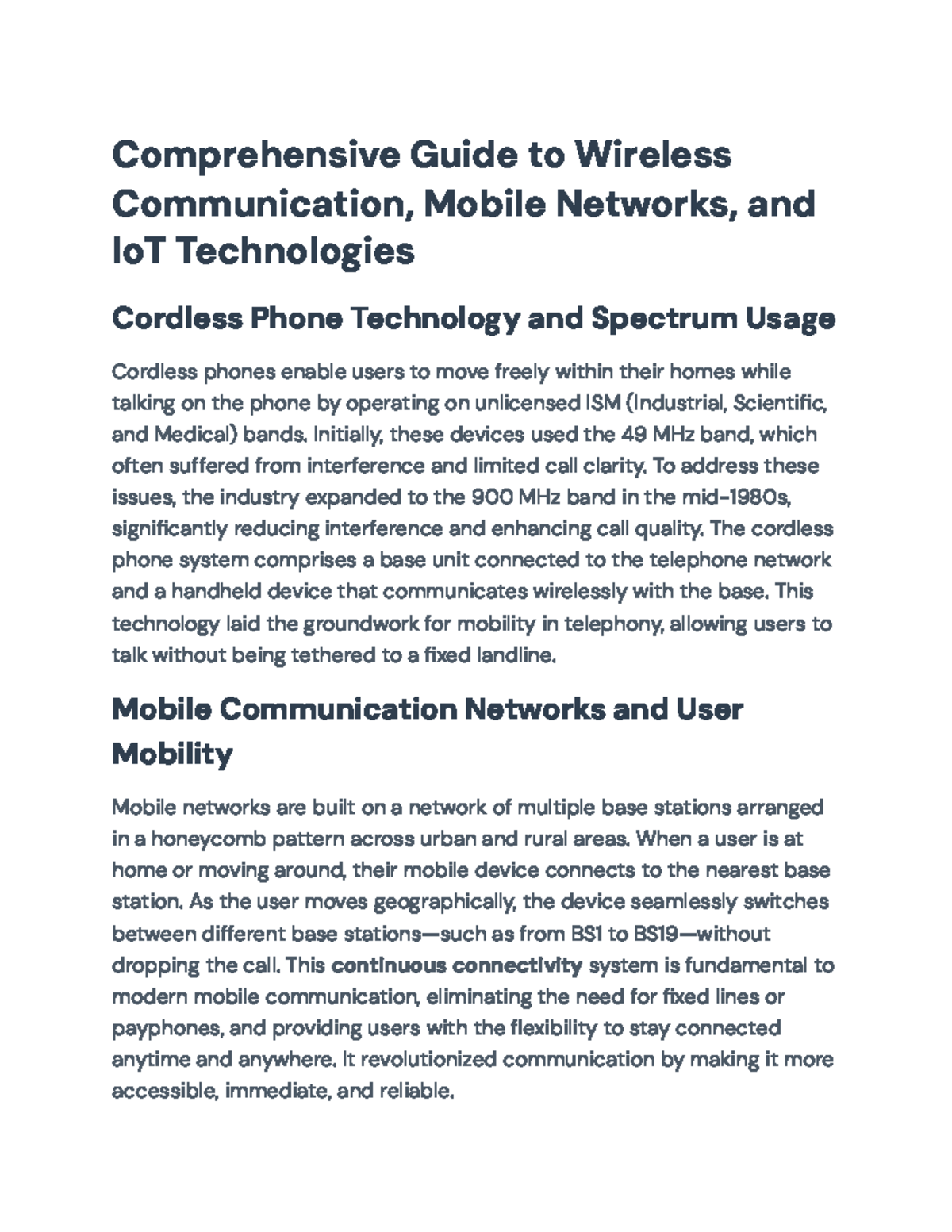 Connectivity and Innovations in IoT: A Comprehensive Overview - Studocu