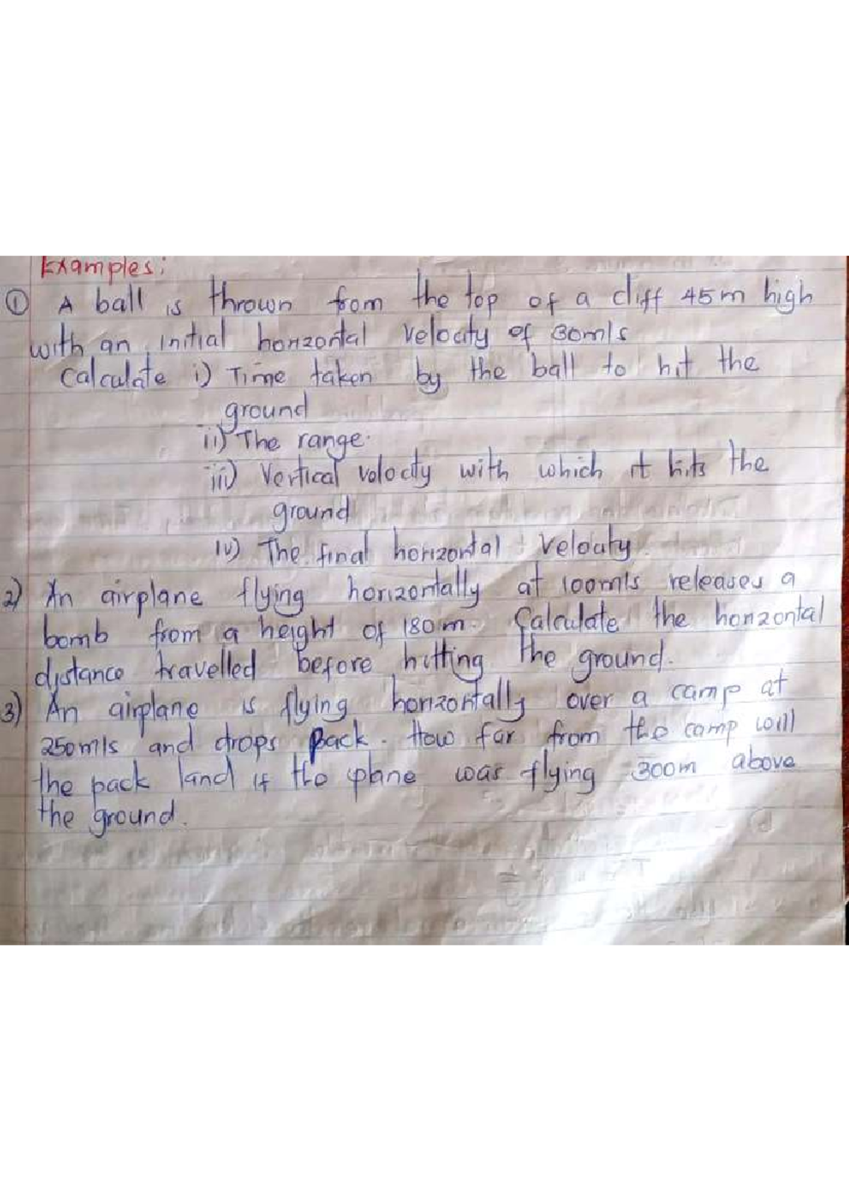 1000353946 - Projectile Motion Practice Problems and Solutions - Studocu