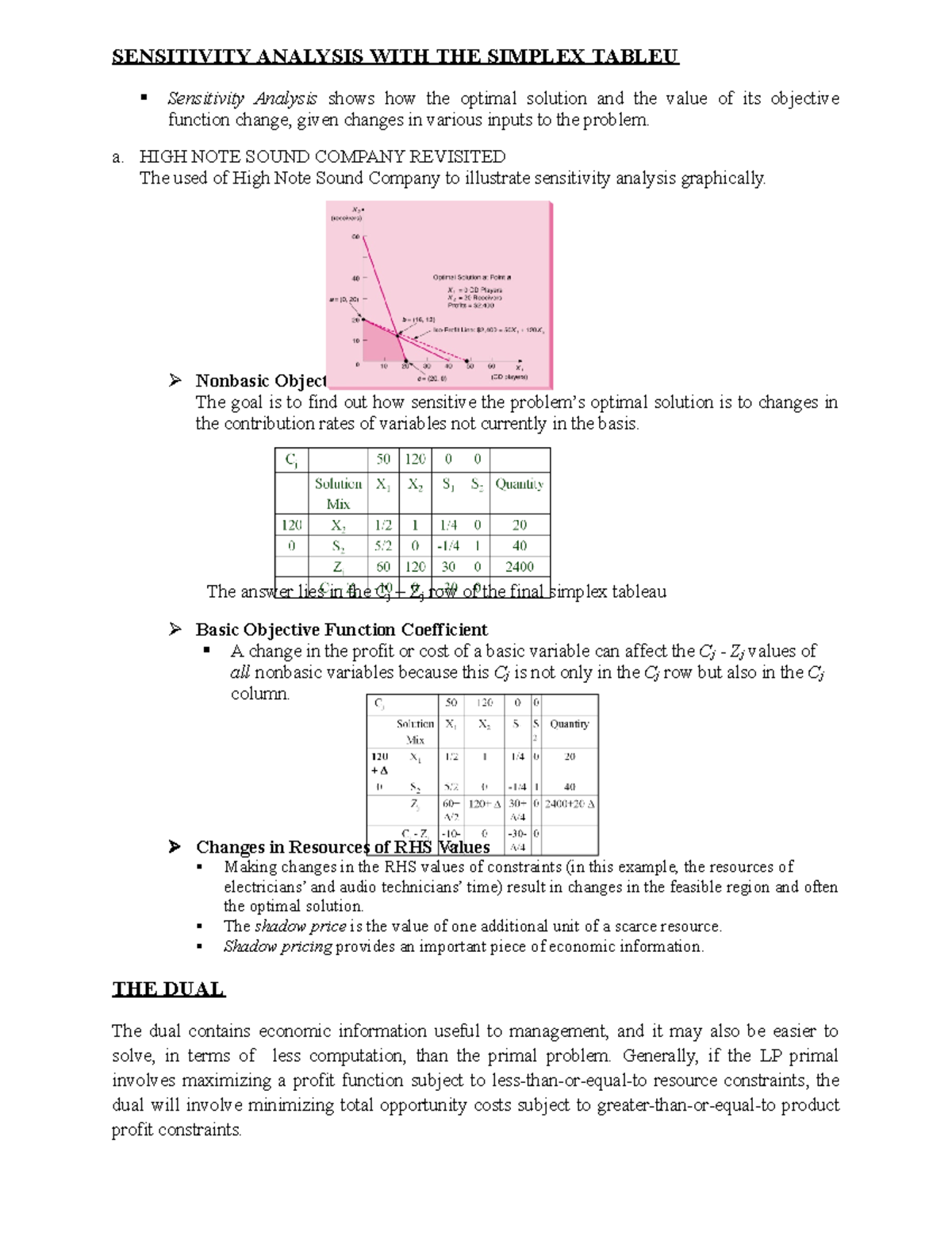 Chapter 9 Summary: Sensitivity Analysis in Quantitative Management ...