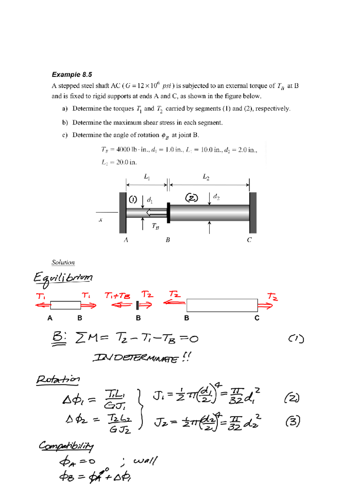 Example 08 05 - Sample Problem in Mathematics: Torque & Shear Stress ...