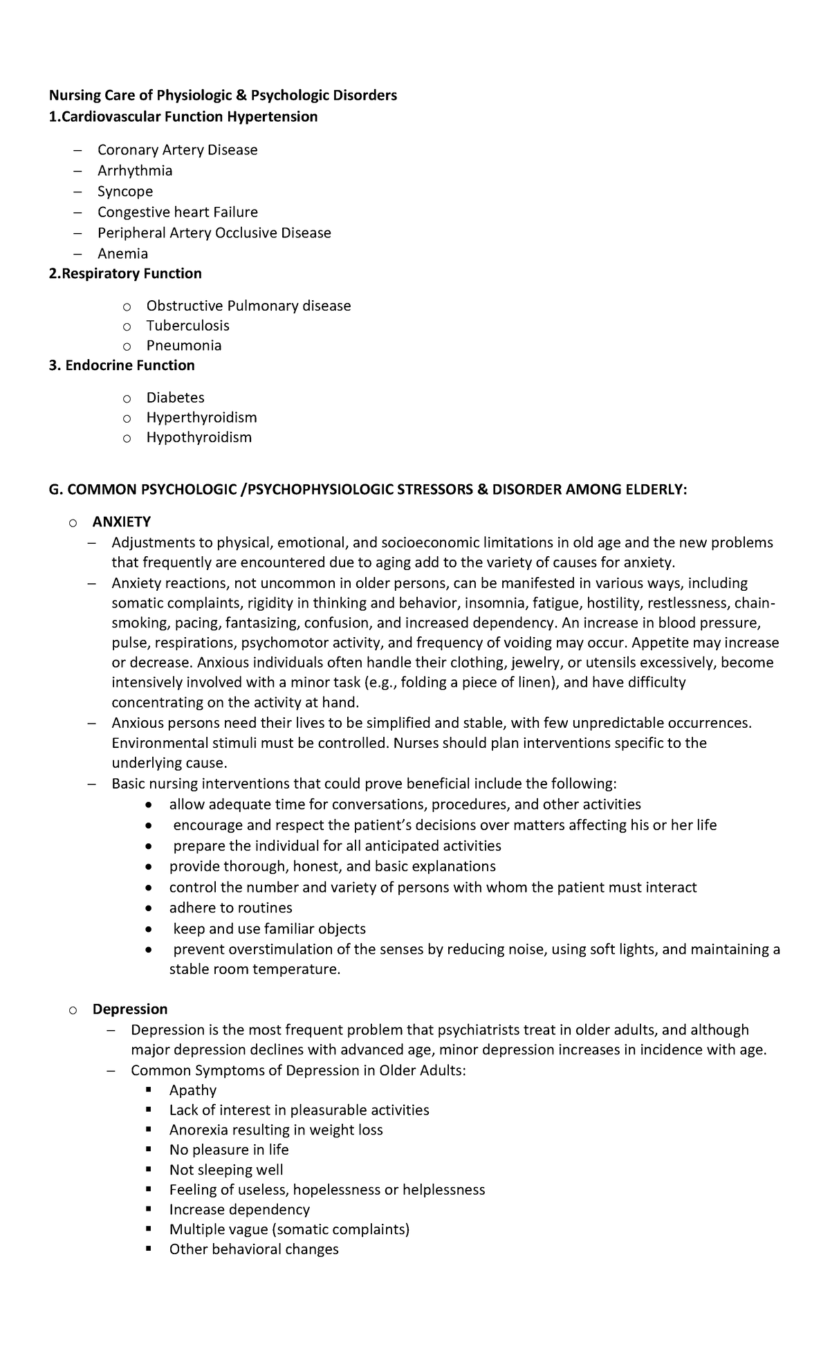 Nursing Care for Older Adults: Addressing Psychologic and Physiology ...