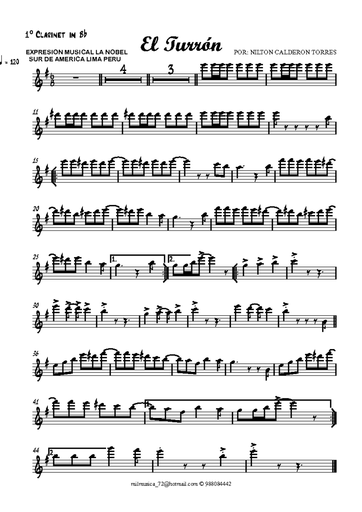 q 120 Partitura de El Turrón para Viento y Percusión - Studocu