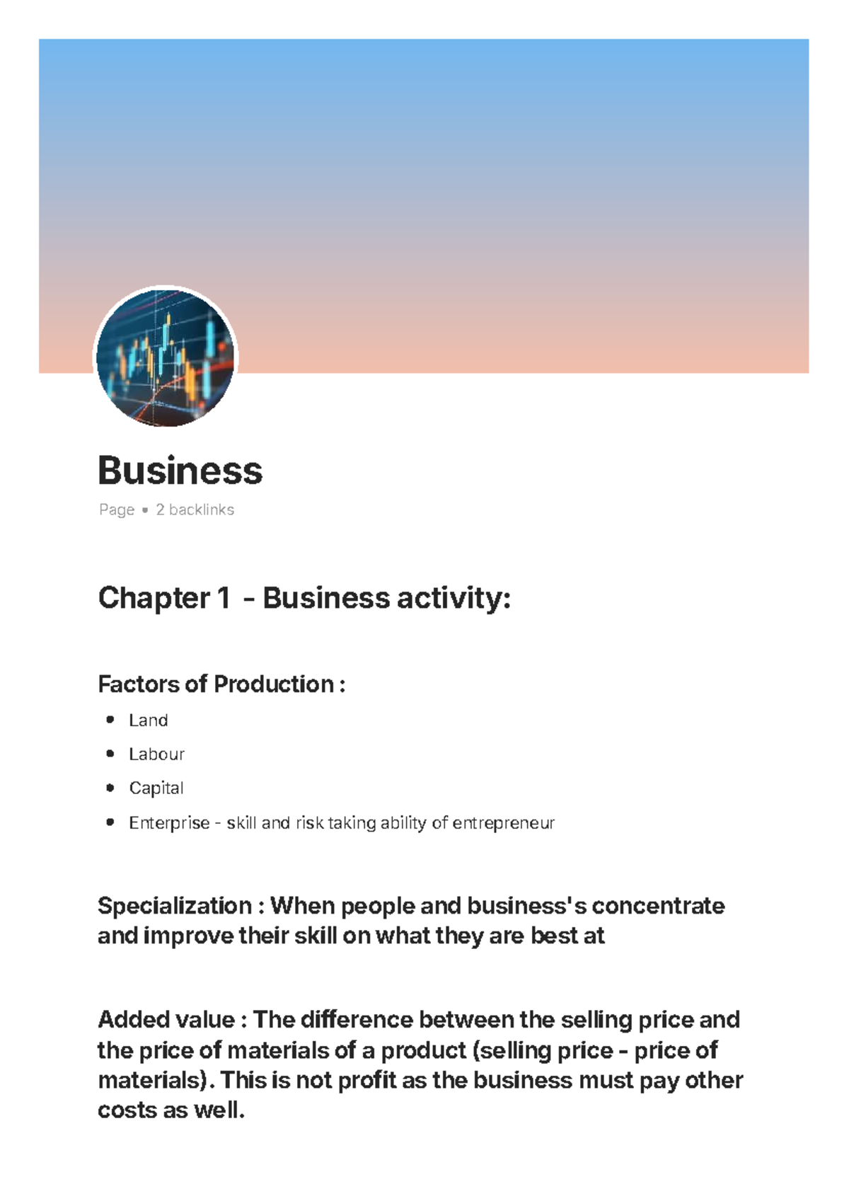 Business IGCSE Notes: Factors of Production, Business Types & Marketing ...