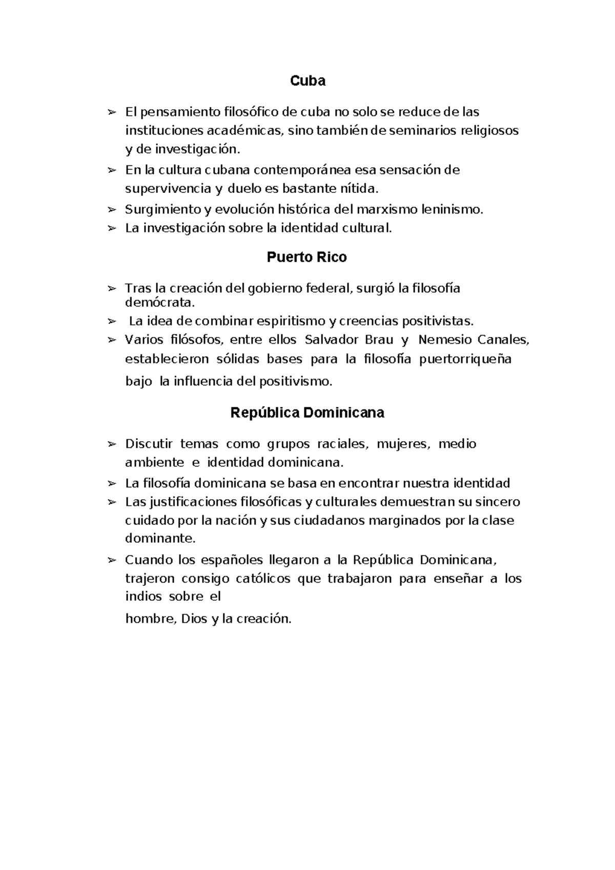 Unidad 4 Actividad 2 - Filosofía en Cuba, Puerto Rico y RD - Studocu