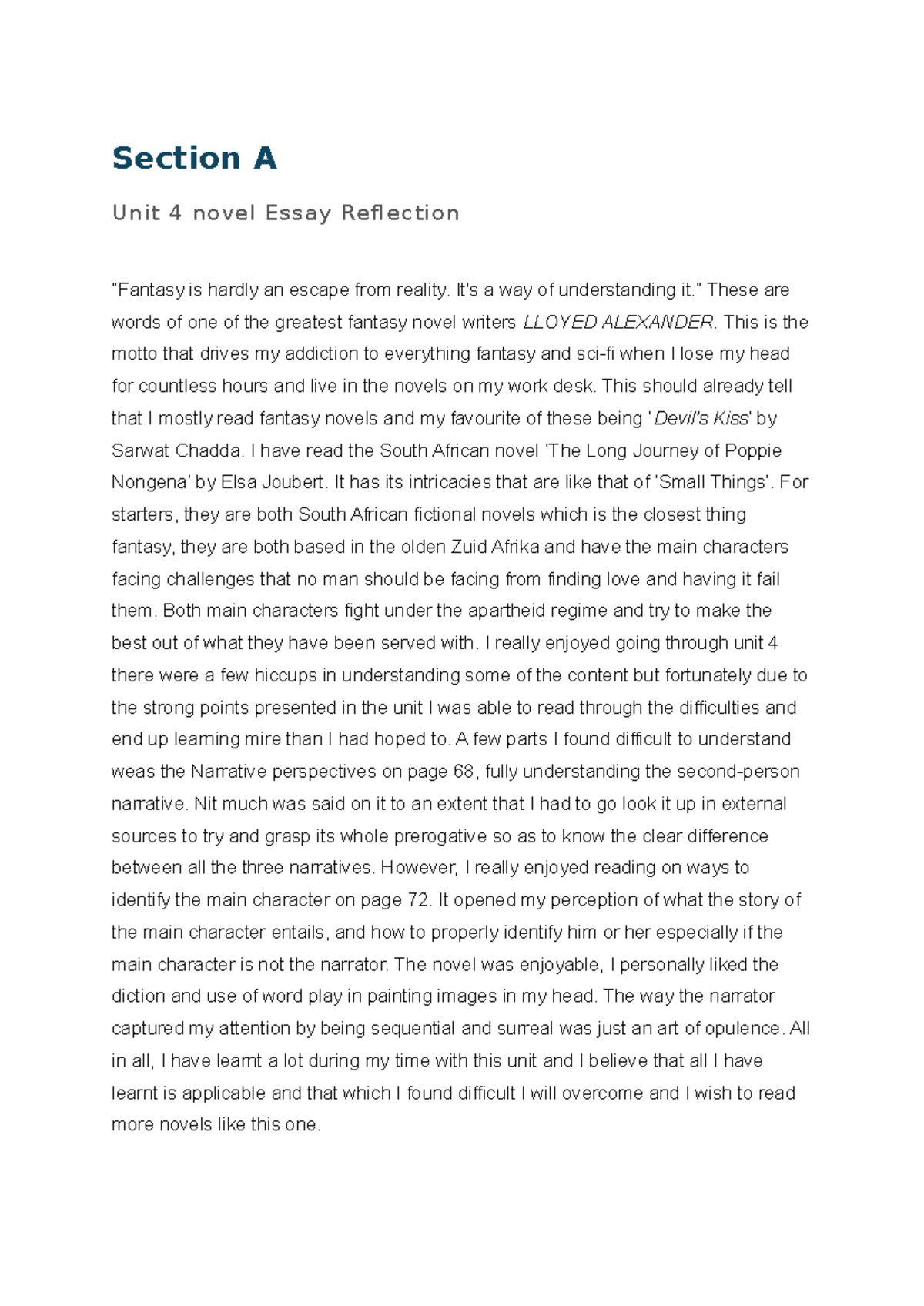 Kadimo ENG 201 Unit 4 & 5 Essay Reflections and Screenplay Script - Studocu