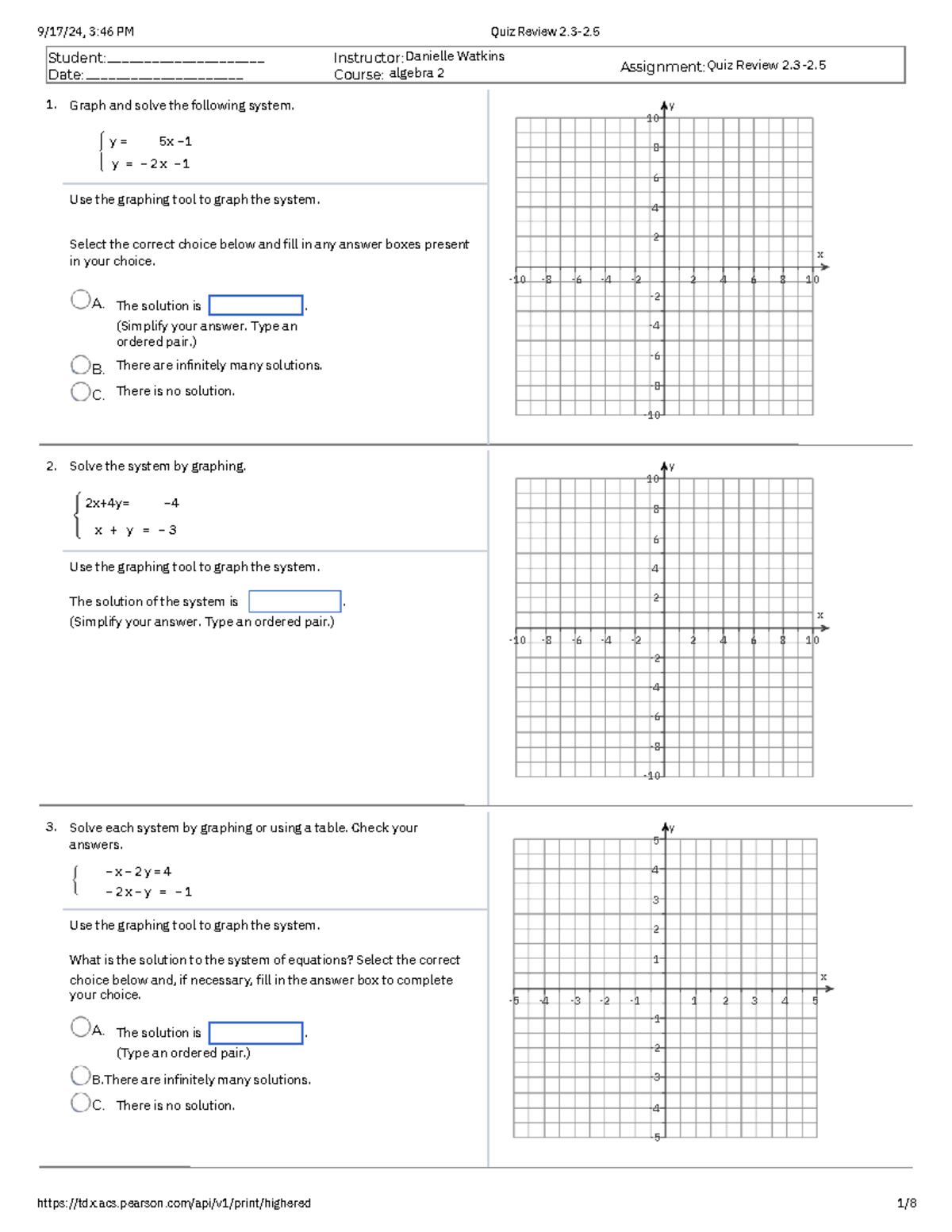 Algebra 2 Quiz Review (Units 2.3-2.5) - Studocu