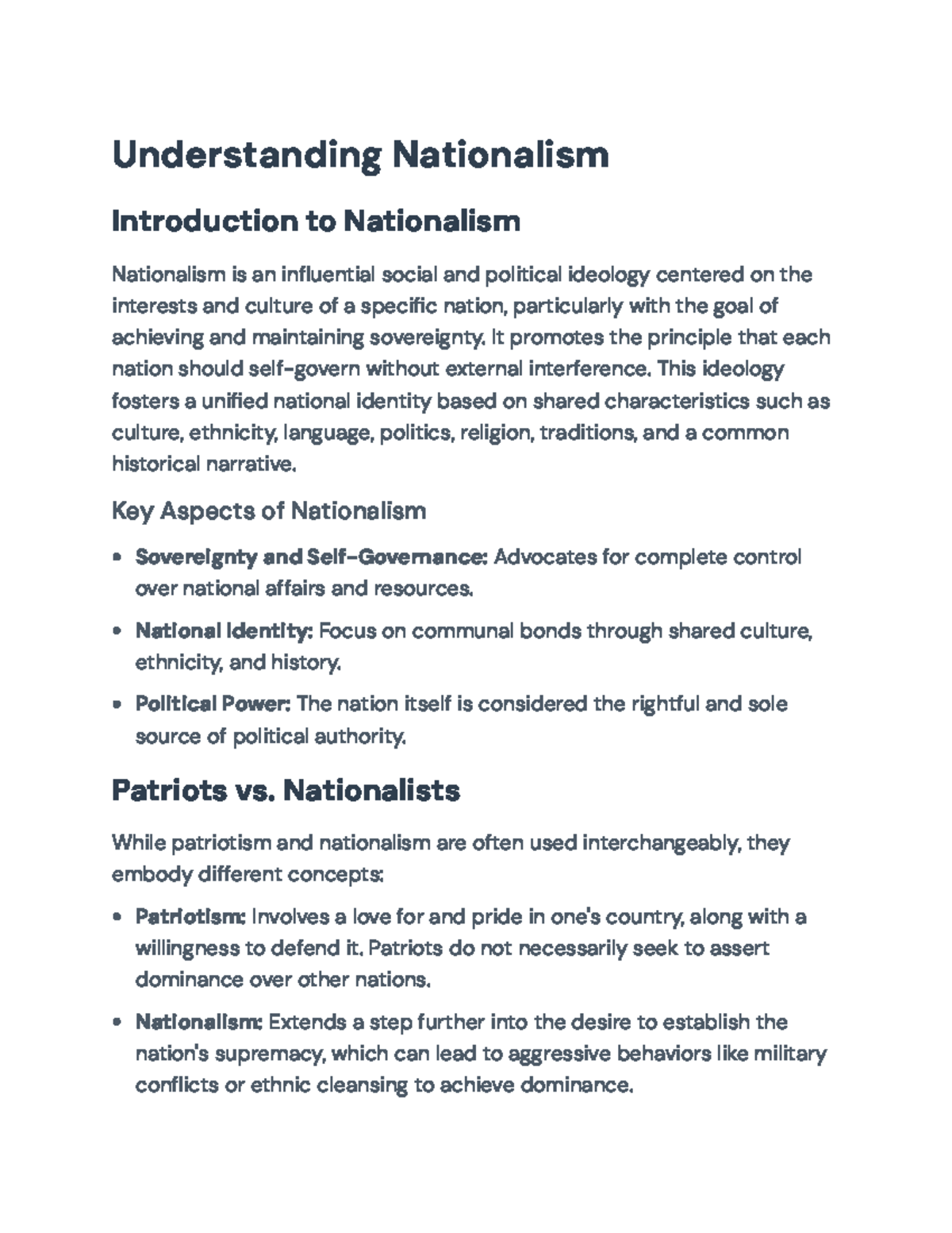 Understanding Nationalism: Ideologies and Implications in Society ...