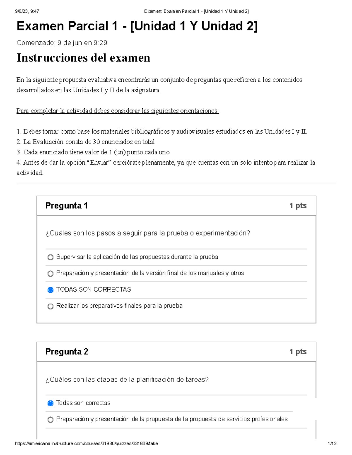 Examen Parcial 1 - Unidad 1 y Unidad 2: Organización y Método - Studocu