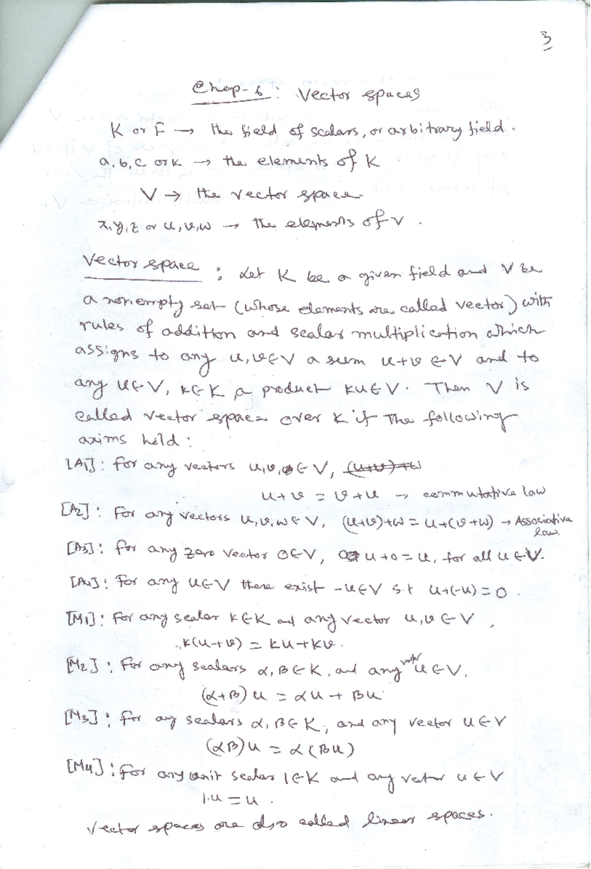 Linear Algebra Chapters 6 & 7 Notes (Abdur Rahman) - Studocu