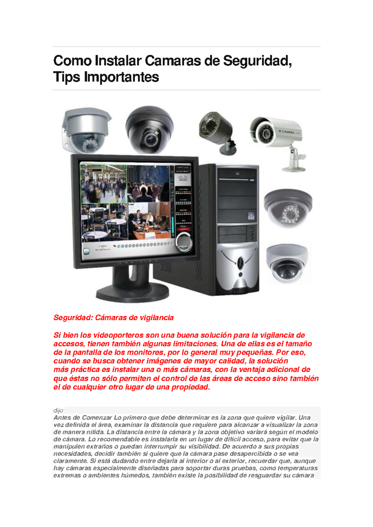 Guía Completa: Instalación de Cámaras de Seguridad 105001626 - Studocu
