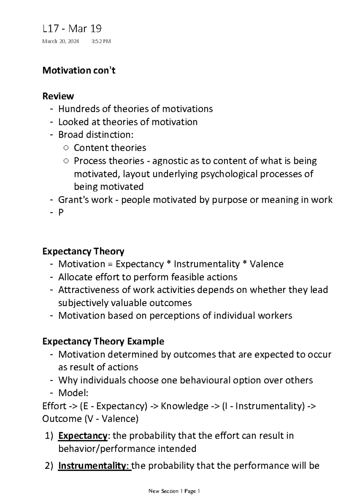 Psych 238 Motivation Theories and Decision Making Insights - Studocu